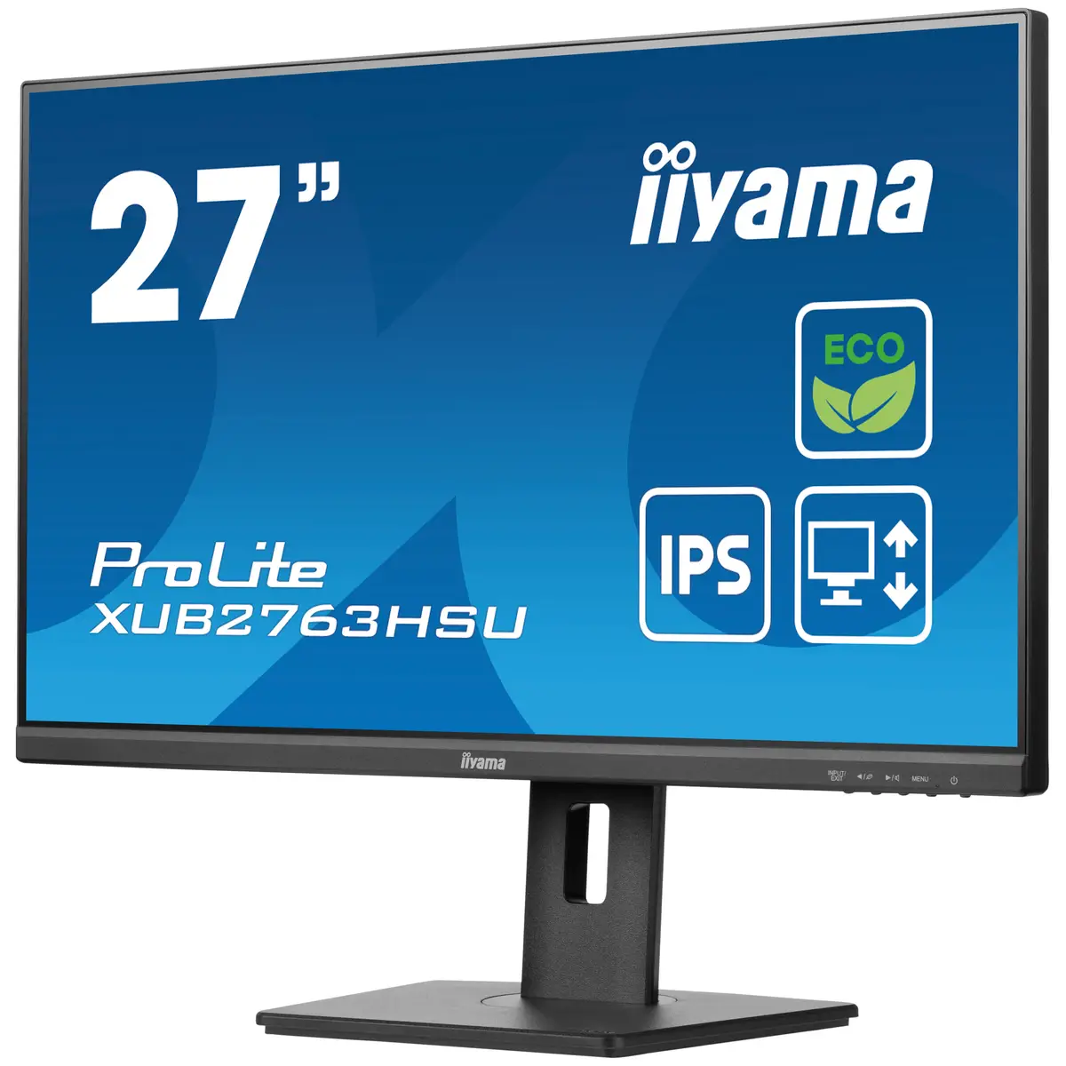 ProLite XUB2763HSU-B1 LED-Monitor 68,6cm 27" 1920x1080 FHD 100 Hz IPS 250 cd/m² 1300:1 3 ms HDMI DisplayPort Lautsprecher Schwarz Matte Pivot