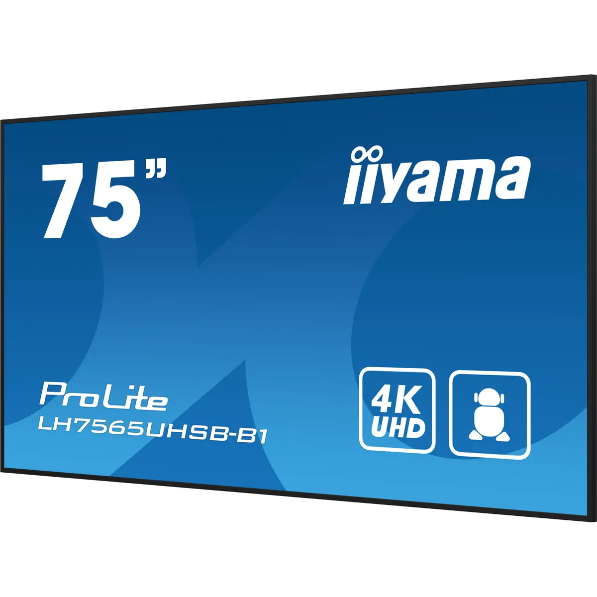 LH7565UHSB-B1 Signage-Display Kiosk-Design 189,2 cm 74.5" LED WLAN 4K Ultra HD 3840x2160 IPS 16:9 800 cd/m² 1200:1 HDMI x2 DisplayPort RS-232c RJ45 Mini jack HDCP USBx2 Schwarz Eingebauter Prozessor Andr