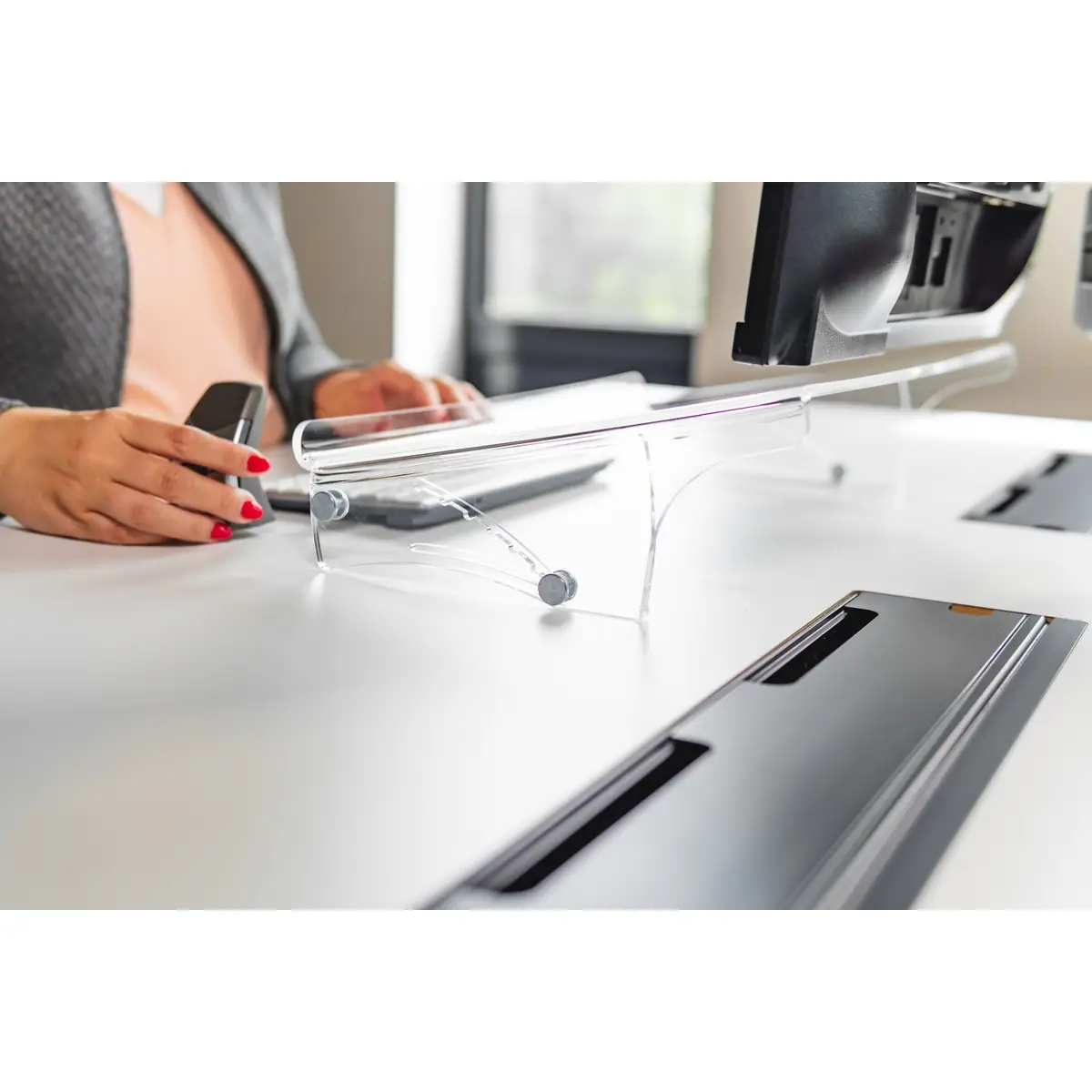 Q-doc 515 Document Holder, Acryl, Kunststoff, Stahl, 10 kg, 120 - 240 mm, Transparent, 1 Stück(e), 505 mm