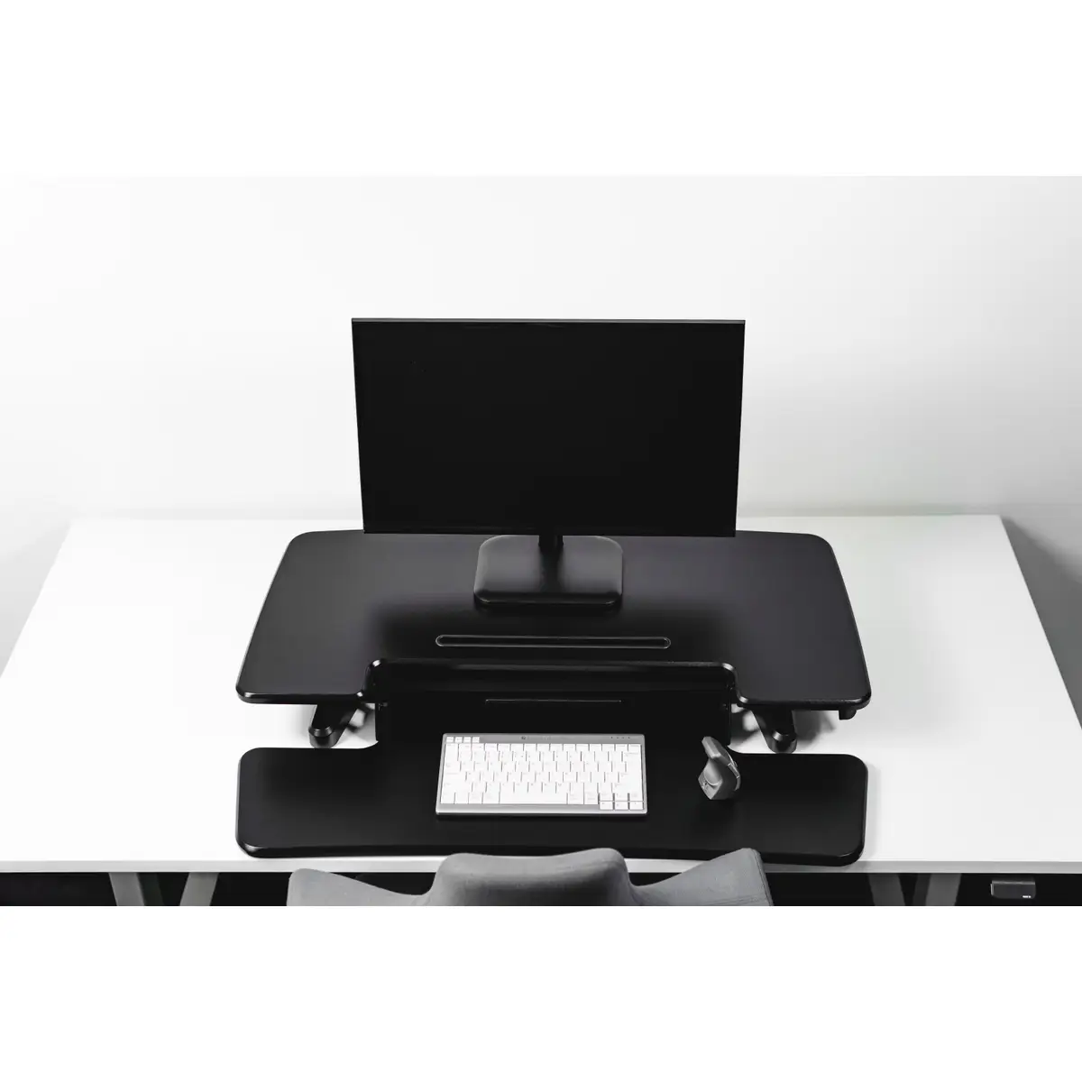 Adjustable Sit-Stand Desk Riser 2, Freistehend, 15 kg, Höhenverstellung, Schwarz