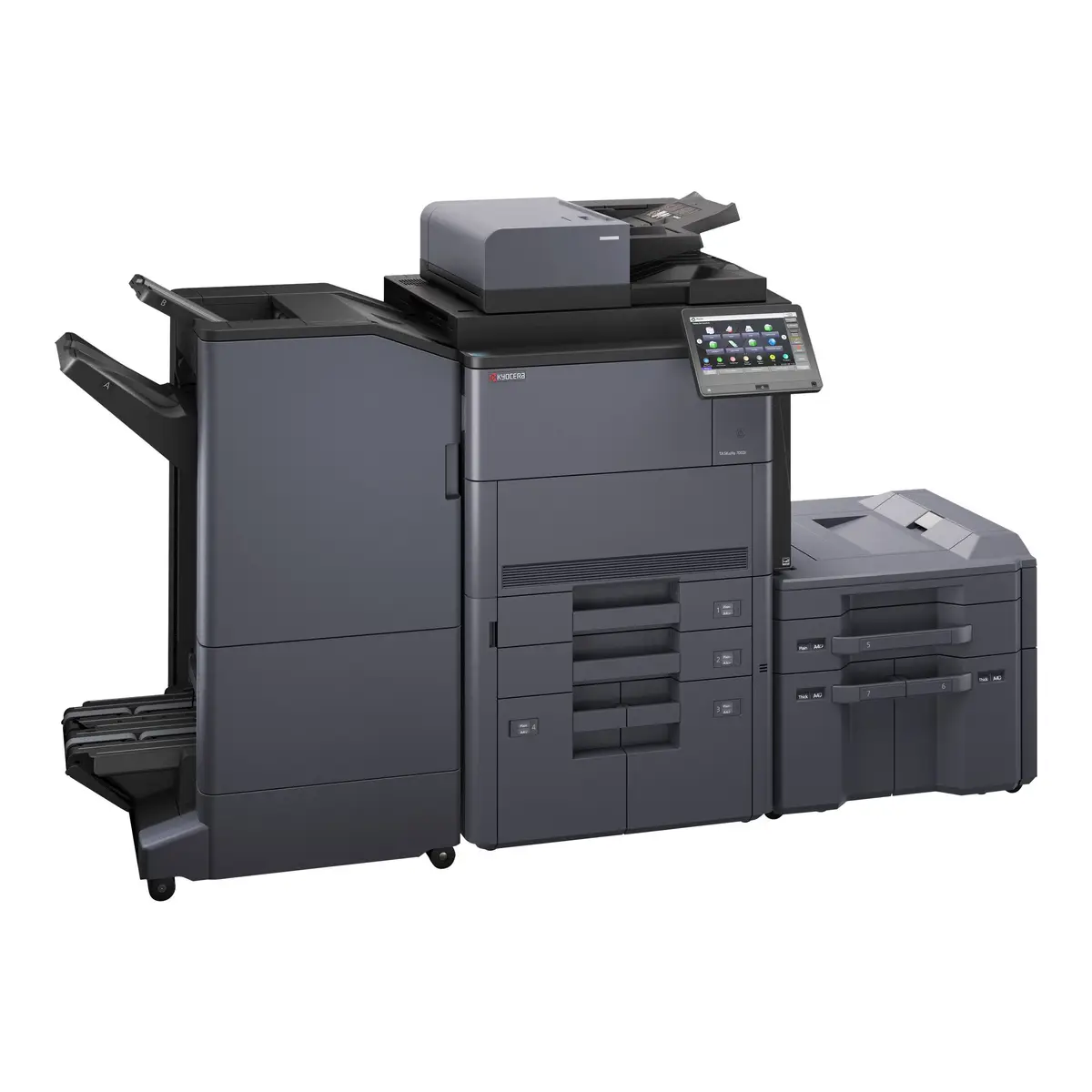TASKalfa 7003i Multifunktionsdrucker s/w Laser A3 (297 x 420 mm) (Original) A3 (Medien) bis zu 70 Seiten/Min. (Kopieren) bis zu 70 Seiten/Min. (Drucken) 4150 Blatt USB 2.0 Gigabit LAN USB 2.0-Host