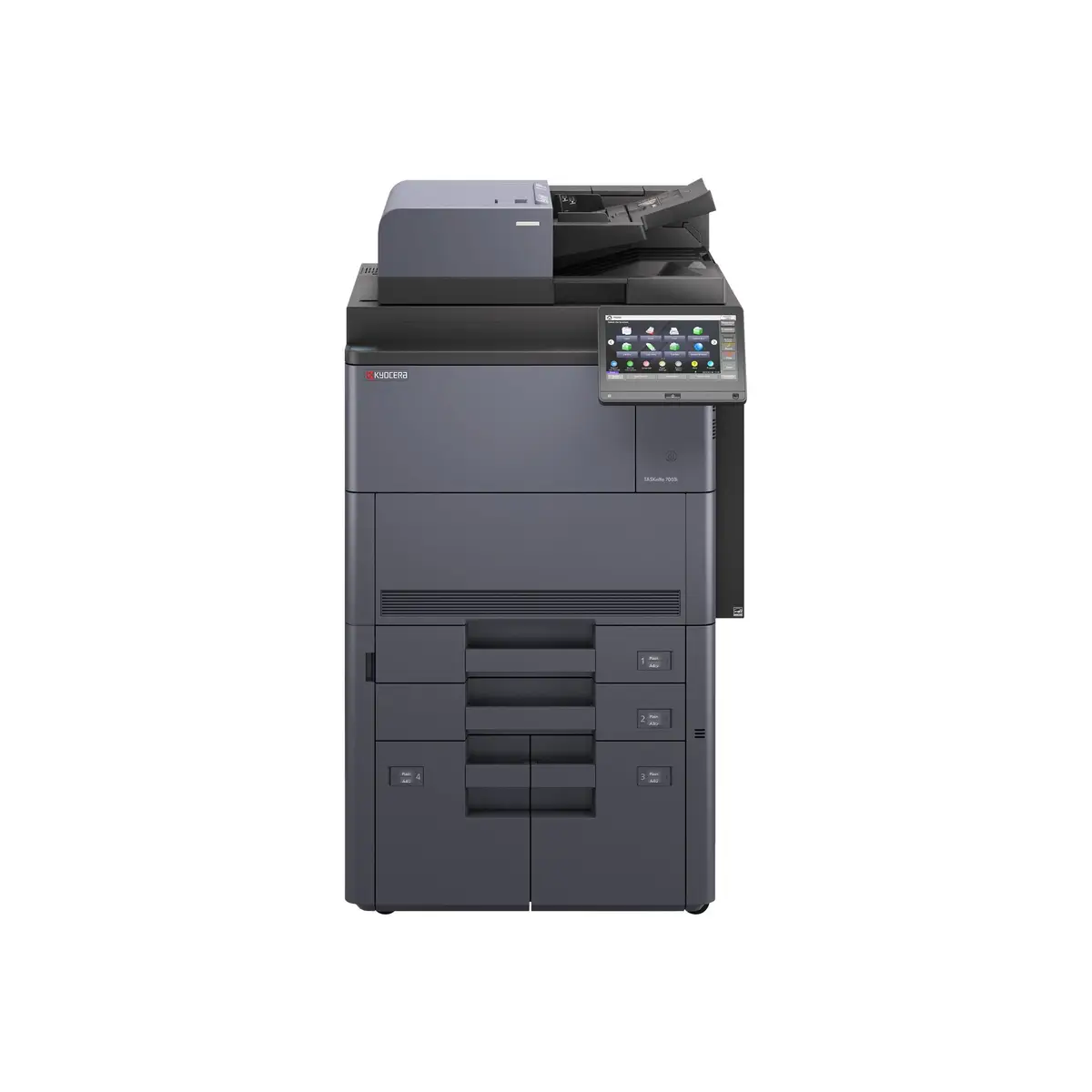 TASKalfa 7003i Multifunktionsdrucker s/w Laser A3 (297 x 420 mm) (Original) A3 (Medien) bis zu 70 Seiten/Min. (Kopieren) bis zu 70 Seiten/Min. (Drucken) 4150 Blatt USB 2.0 Gigabit LAN USB 2.0-Host