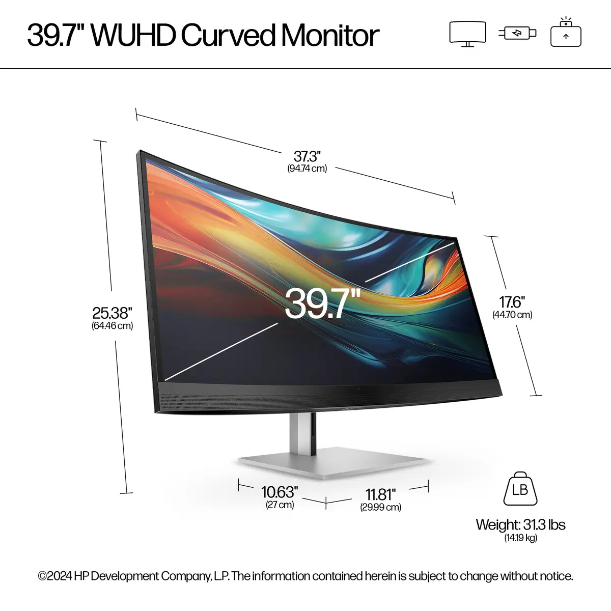 Serie 7 Pro 39,7 Zoll 5K2K-Konferenzmonitor – 740pm, 100,8 cm (39.7"), 5120 x 2160 Pixel, 5K Ultra HD, LCD, 5 ms, Schwarz, Silber