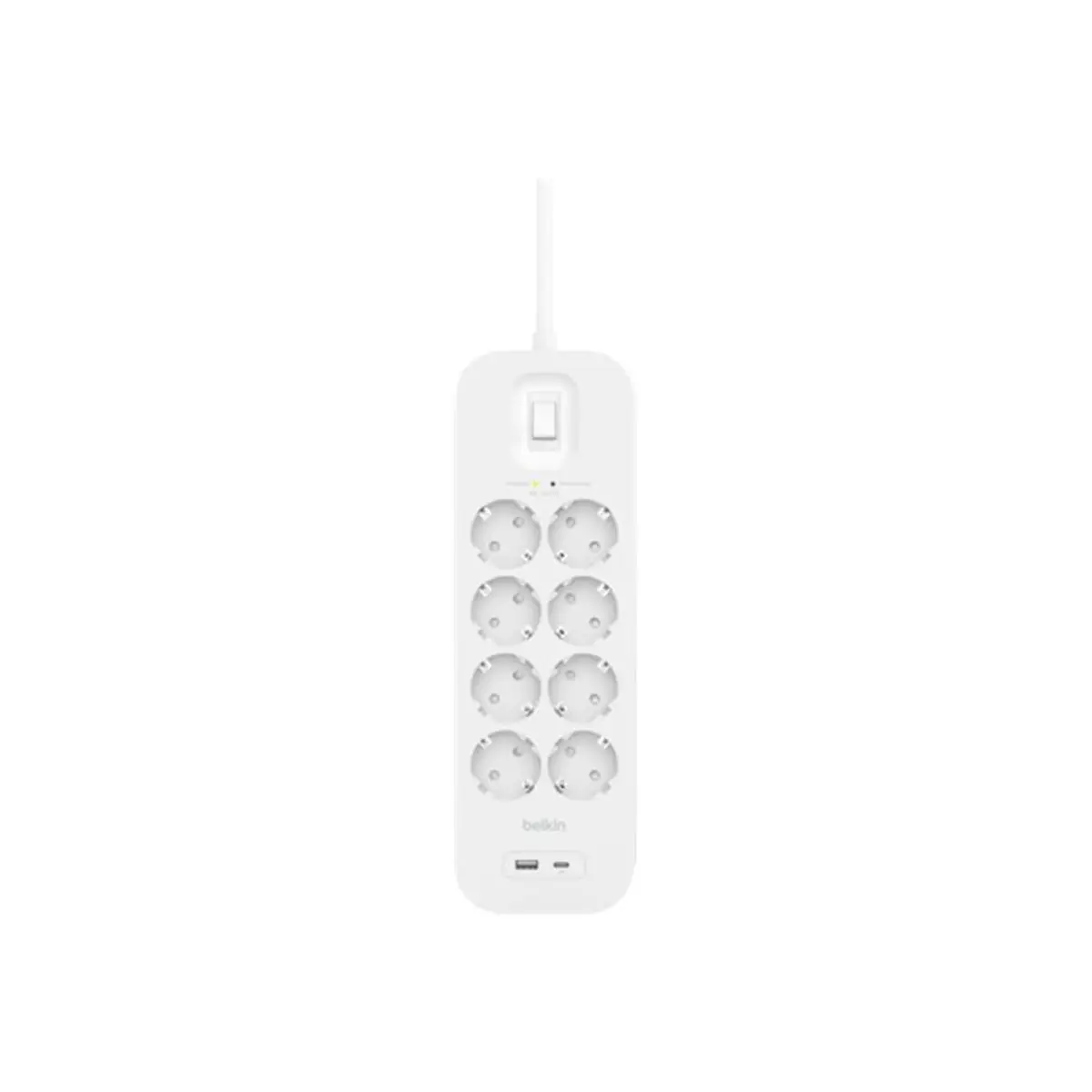 Connect Überspannungsschutz mit USB-C und USB-A Ports 900 J 8 AC-Ausgänge Weiß 2 m 1 Stück(e)