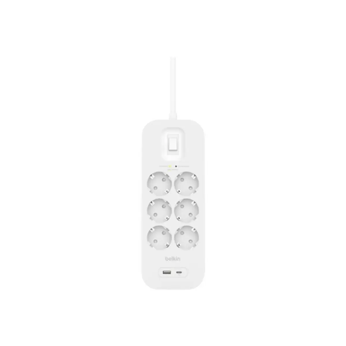 Connect Überspannungsschutz mit USB-C und USB-A Ports 650 J 6 AC-Ausgänge Typ F Typ F (Schuko) Weiß Universal