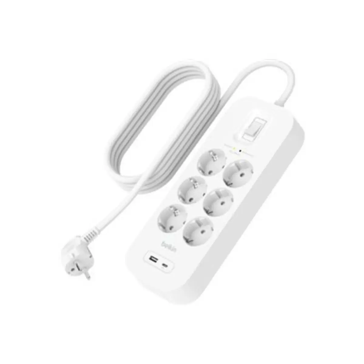 Connect Überspannungsschutz mit USB-C und USB-A Ports 650 J 6 AC-Ausgänge Typ F Typ F (Schuko) Weiß Universal