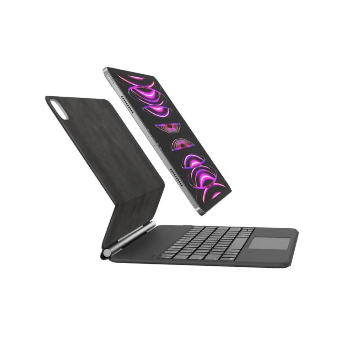 Connect Pro Tastatur und Schutzhülle mit magnetischem Ständer mit Touchpad hinterleuchtet kabellos Bluetooth QWERTZ Deutsch für Apple 12.9-inch iPad Pro Wi-Fi Wi-Fi + Cellular Schwarz