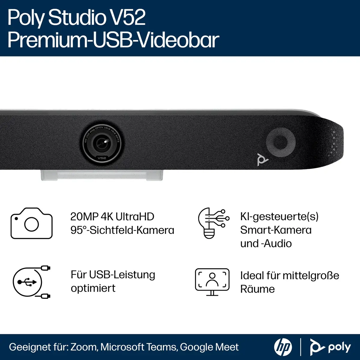 Poly Studio V52 USB-Videoleiste