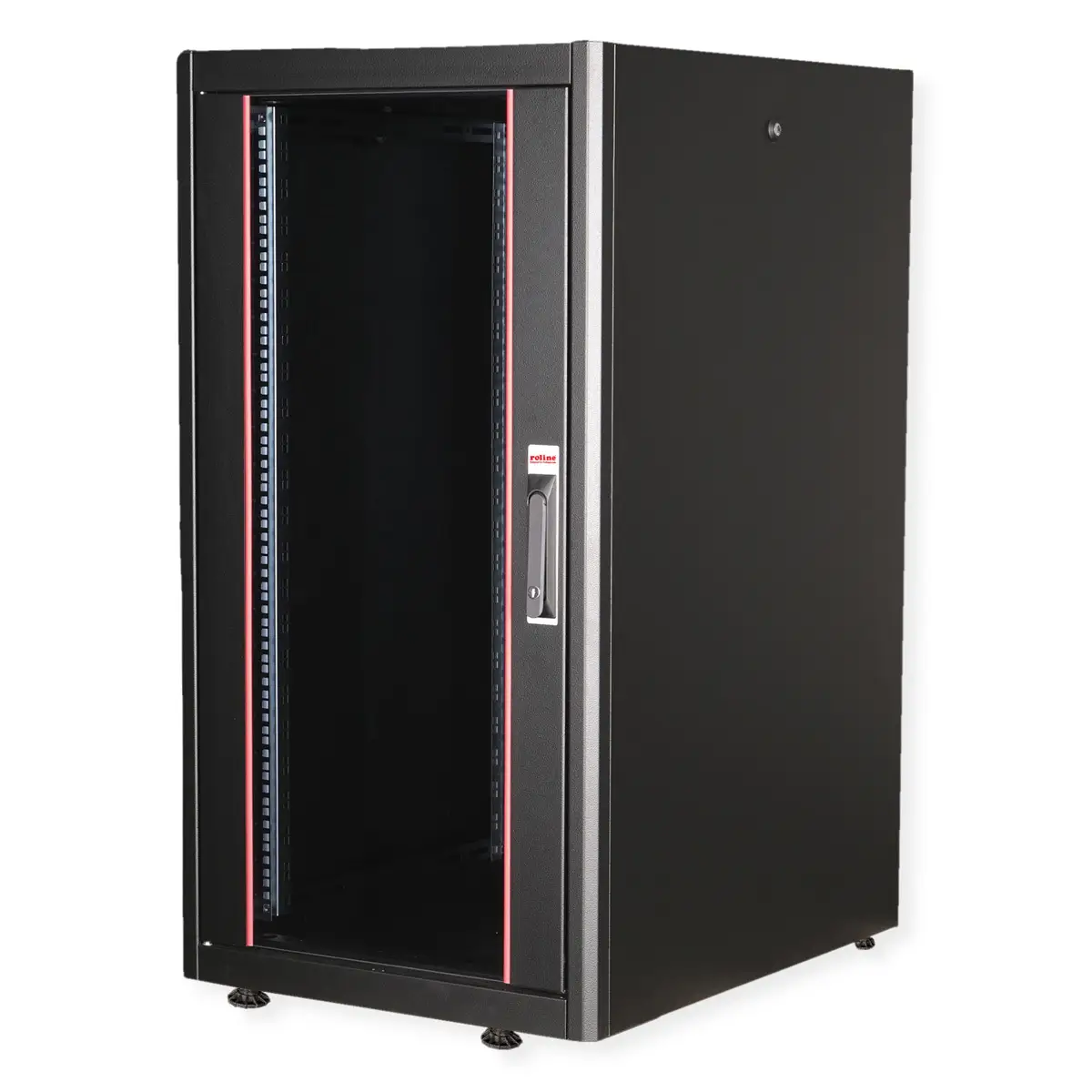 48,26cm (19") Netzwerkschrank Basic 22 HE 600x800 BxT Glastur schwarz