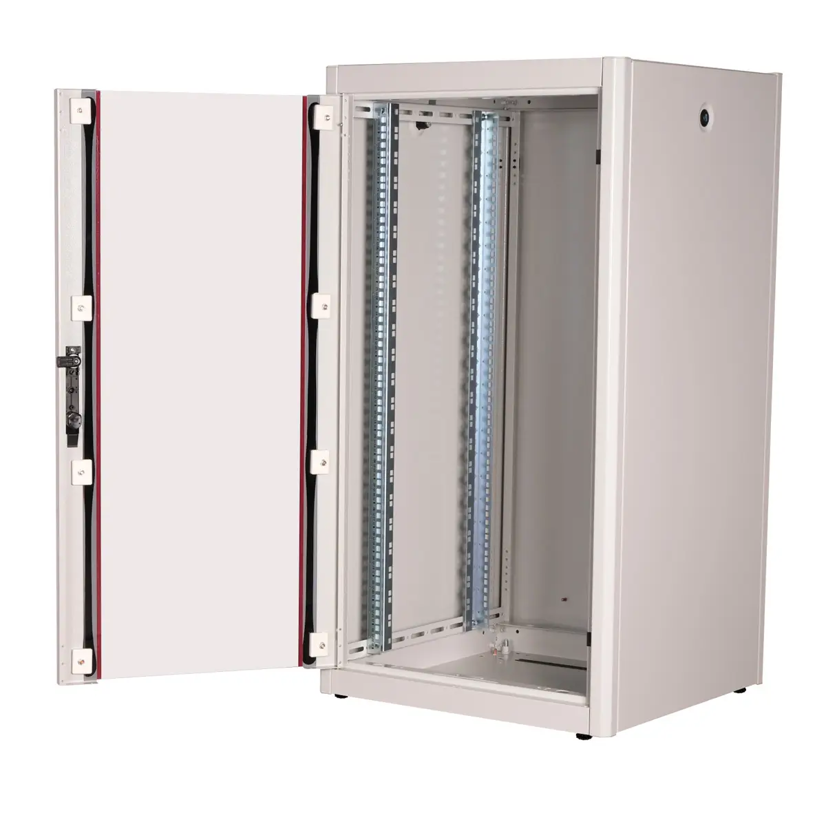 48,26cm (19") Netzwerkschrank Basic 22 HE 600x600 BxT Glastur grau