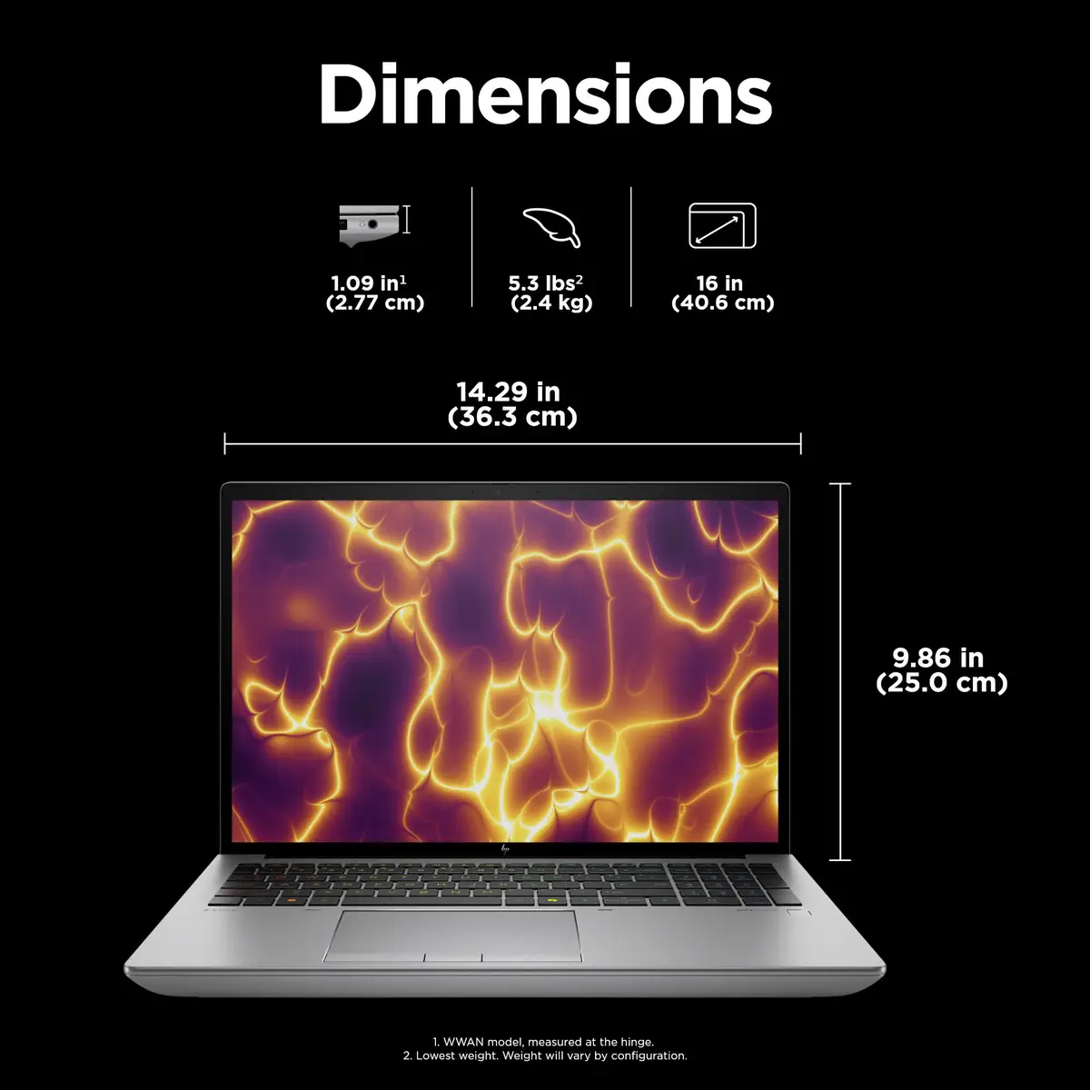 ZBook Fury 16 G11, Intel Core i9, 40,6 cm (16"), 1920 x 1200 Pixel, 64 GB, 1 TB, Windows 11 Pro
