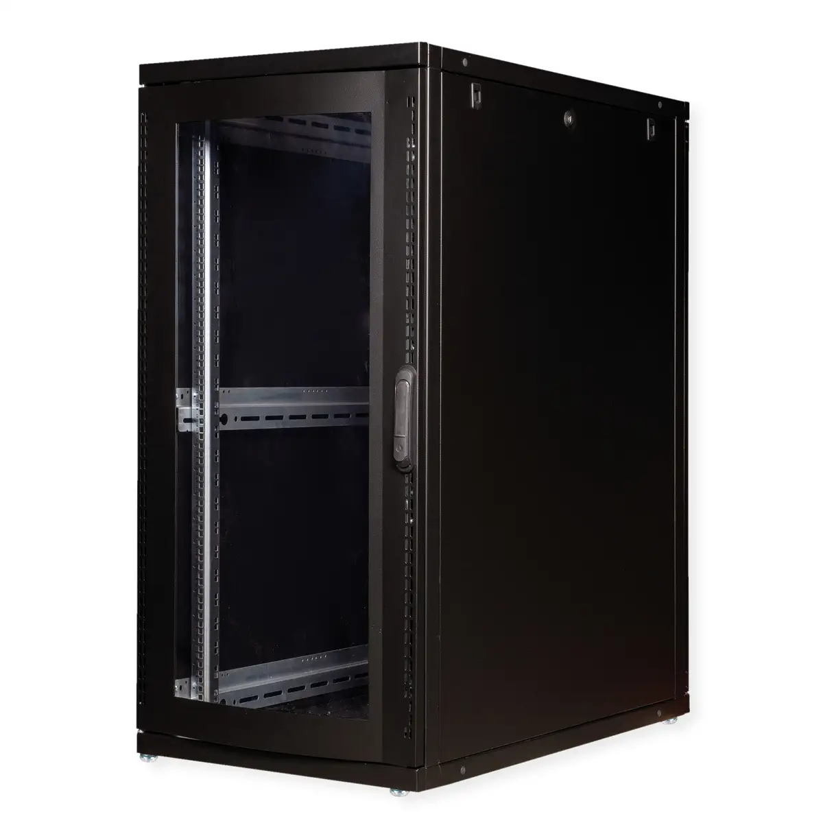 48,26cm (19") Serverschrank 26 HE 600x1000 BxT schwarz Plexiglas