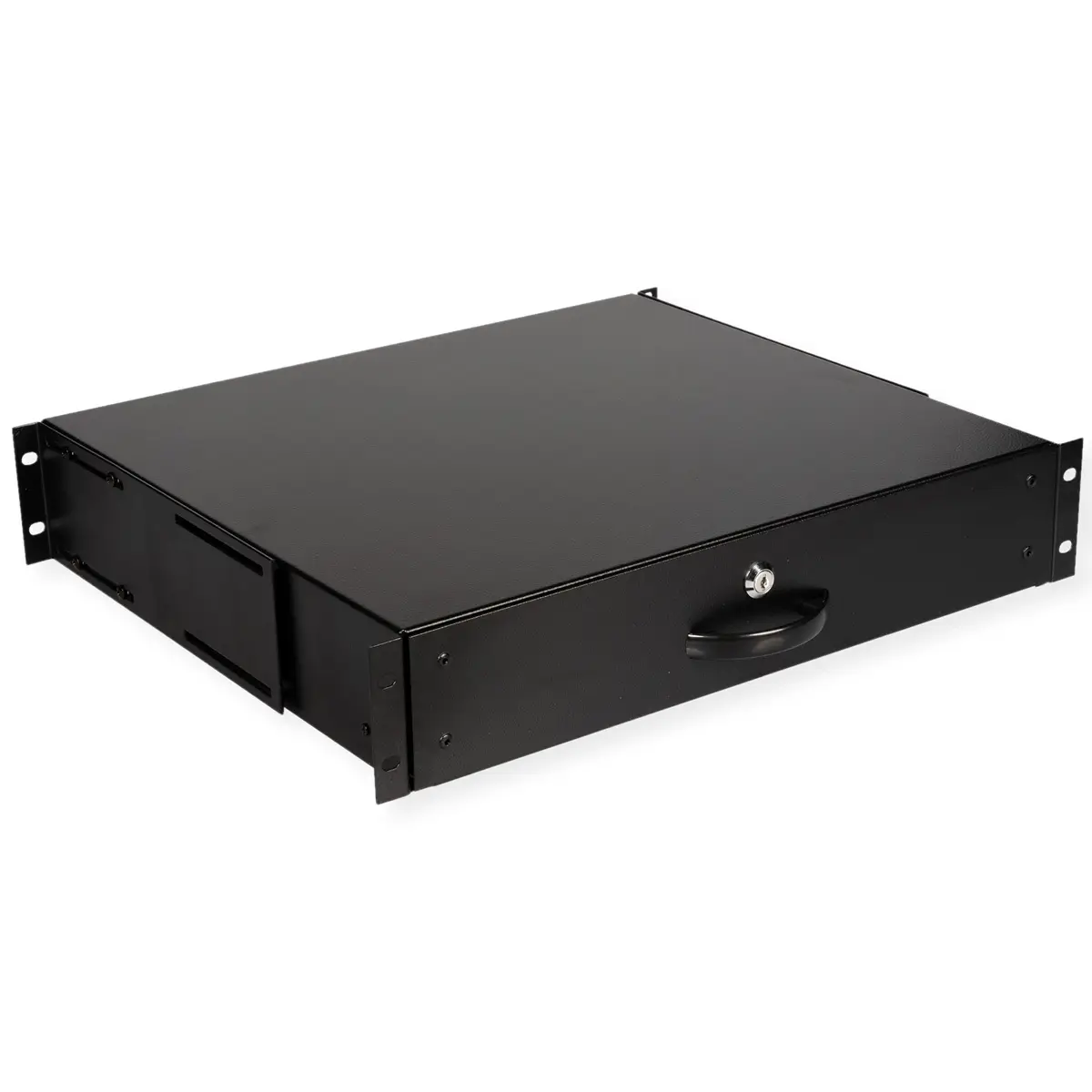 48,26cm (19") Tastatureinschub 2 HE 400 T abschliessbar schwarz