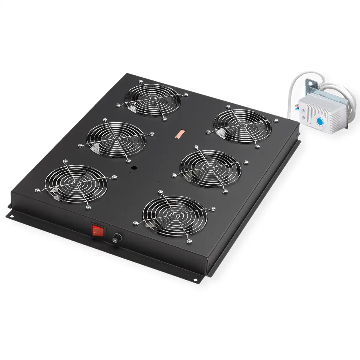 48,26cm (19") Dachlüftereinheit 6 Lüfter Thermostat schwarz