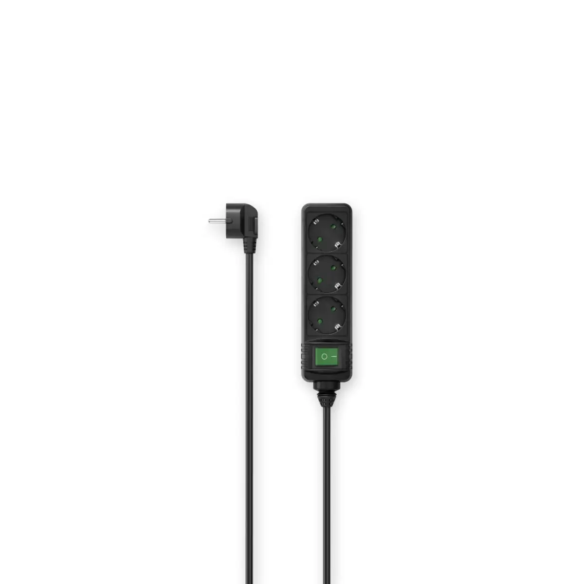 Steckdosenleiste, 3-fach, Schalter, 1,4 m, Schwarz