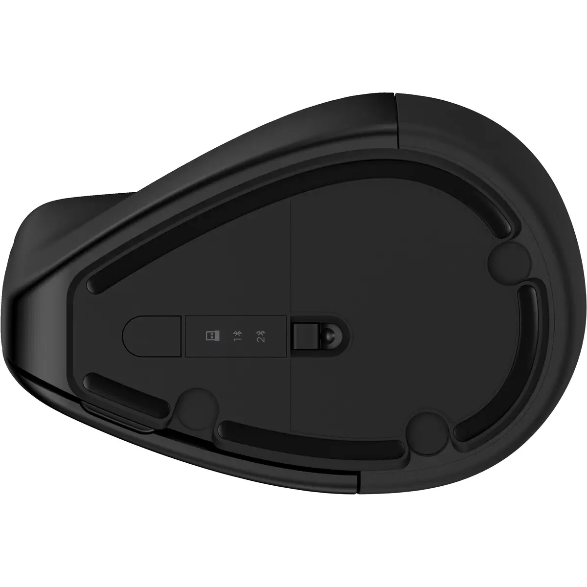 925 Ergonomische vertikale Maus, rechts, Vertikale Ausführung, RF Wireless + Bluetooth, 4000 DPI, Schwarz