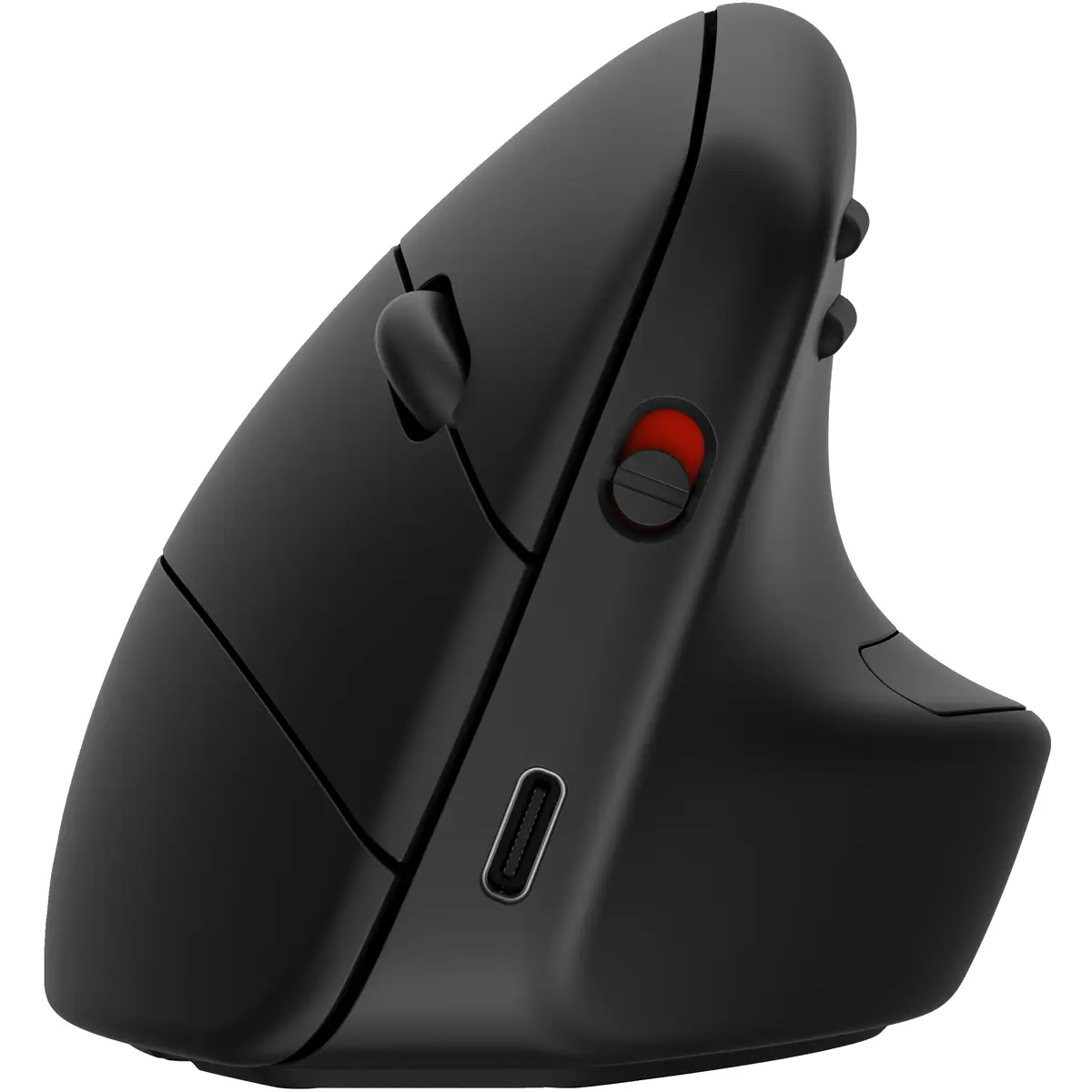 925 Ergonomische vertikale Maus, rechts, Vertikale Ausführung, RF Wireless + Bluetooth, 4000 DPI, Schwarz