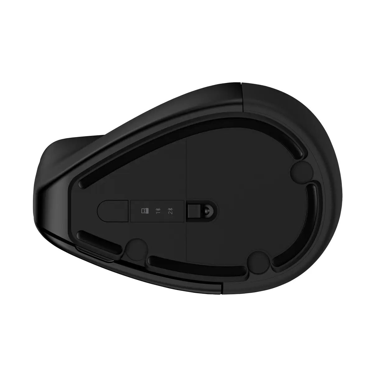 925 Ergonomische vertikale Maus, rechts, Vertikale Ausführung, RF Wireless + Bluetooth, 4000 DPI, Schwarz