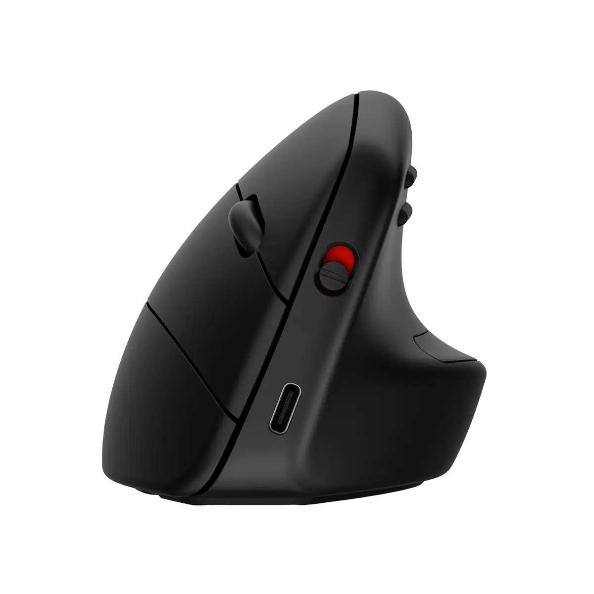 925 Ergonomische vertikale Maus, rechts, Vertikale Ausführung, RF Wireless + Bluetooth, 4000 DPI, Schwarz