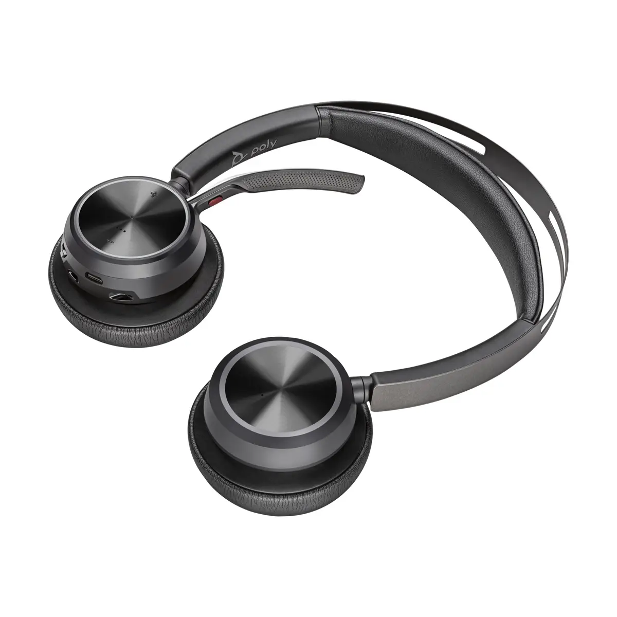 Poly Voyager Focus 2 Wireless Headset On-Ear Bluetooth Adapter USB-C via Bluetooth Schwarz