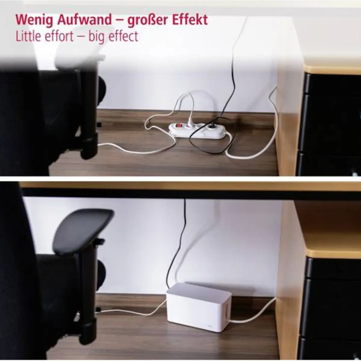Kabelbox Mini für Steckdosenleiste 23.5x11.5 12 Weiß