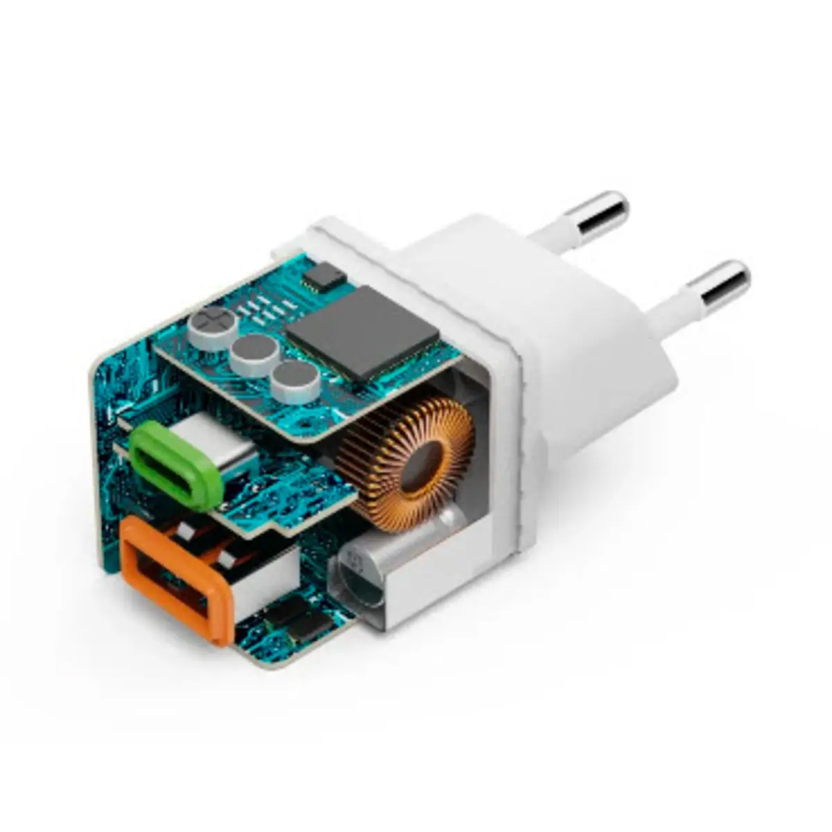 Netzteil 20 Watt Ausgabeanschlussstellen (USB Typ A, 24 pin USB-C) weiß
