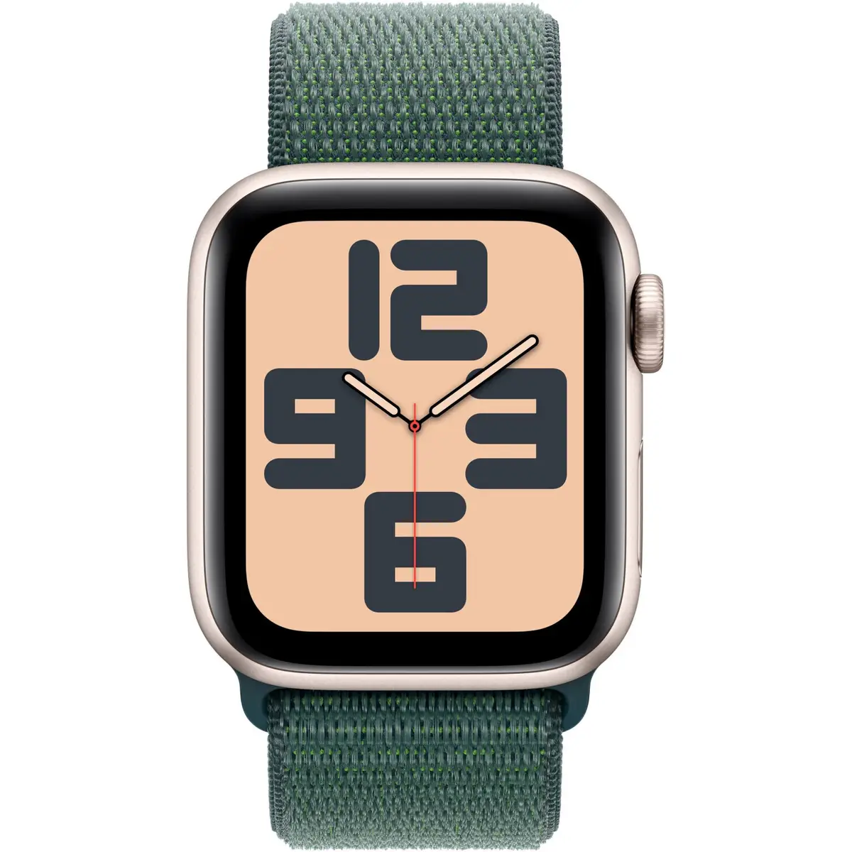 Apple Watch SE GPS + Cellular 40mm Starlight Aluminium Case with Lake Green Sport Loop