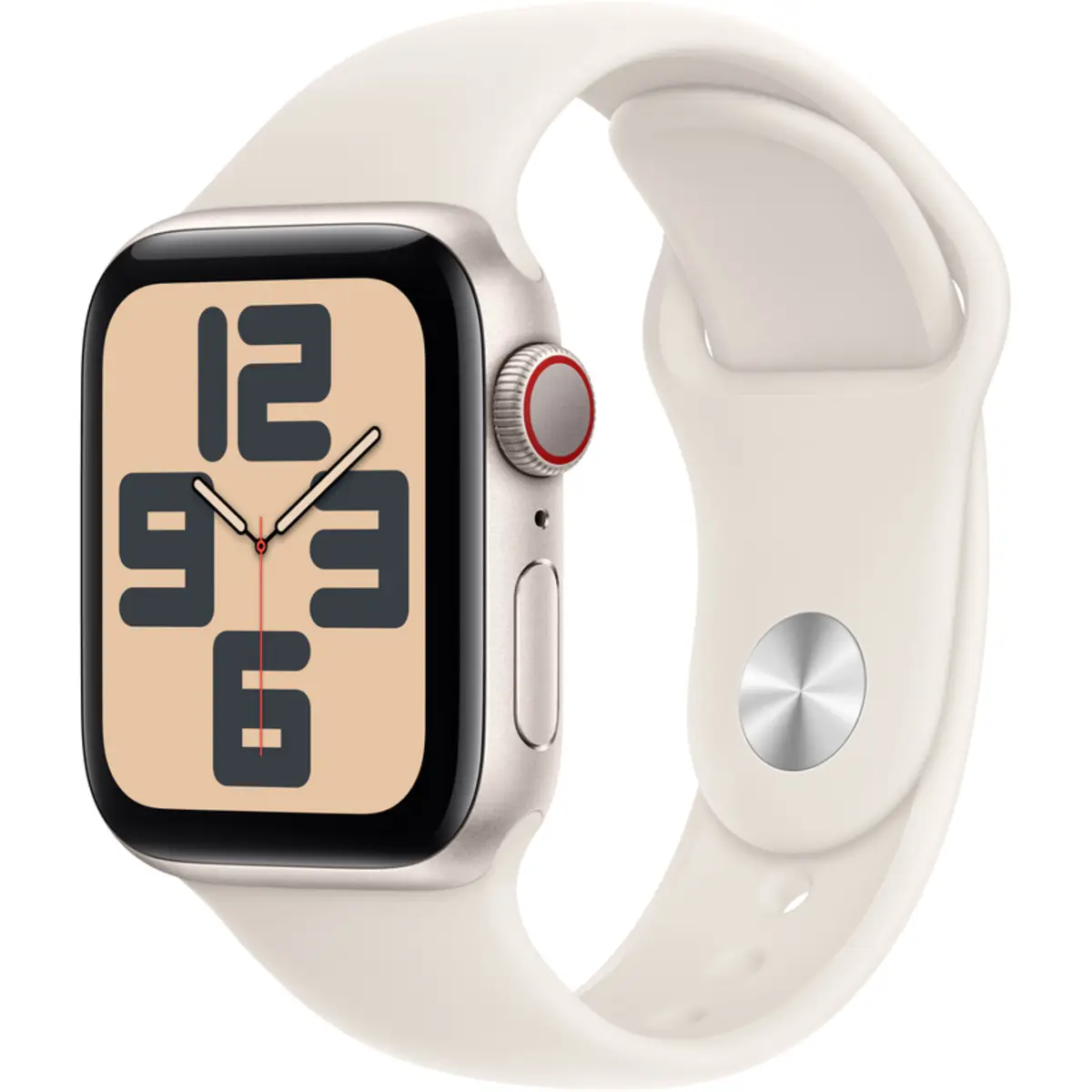 Apple Watch SE GPS + Cellular 40mm Starlight Aluminium Case with Starlight Sport Band, S/M
