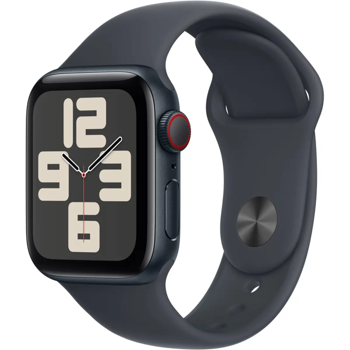 Apple Watch SE GPS + Cellular 44mm Midnight Aluminium Case with Midnight Sport Band, M/L
