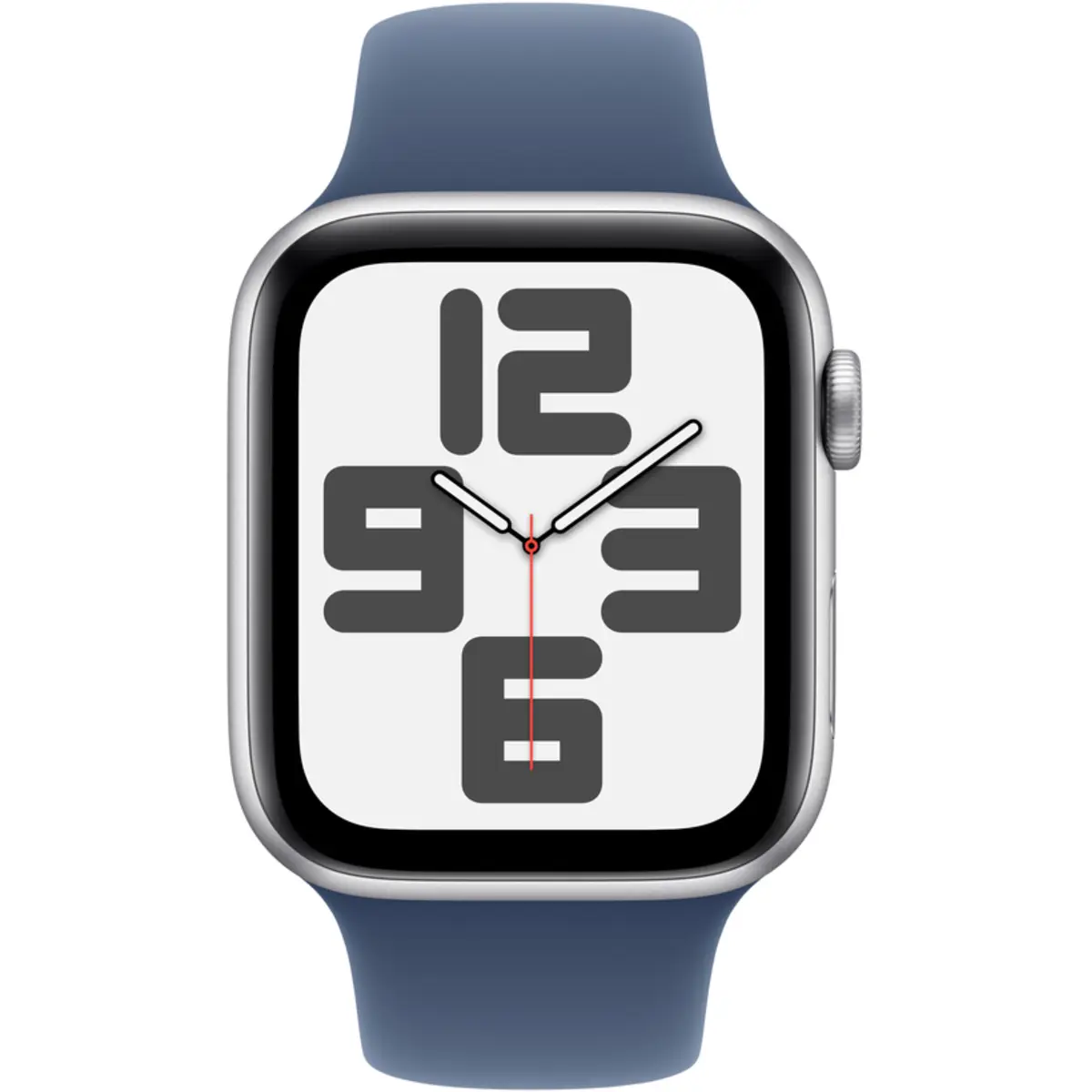 Apple Watch SE GPS + Cellular 44mm Silver Aluminium Case with Denim Sport Band, S/M