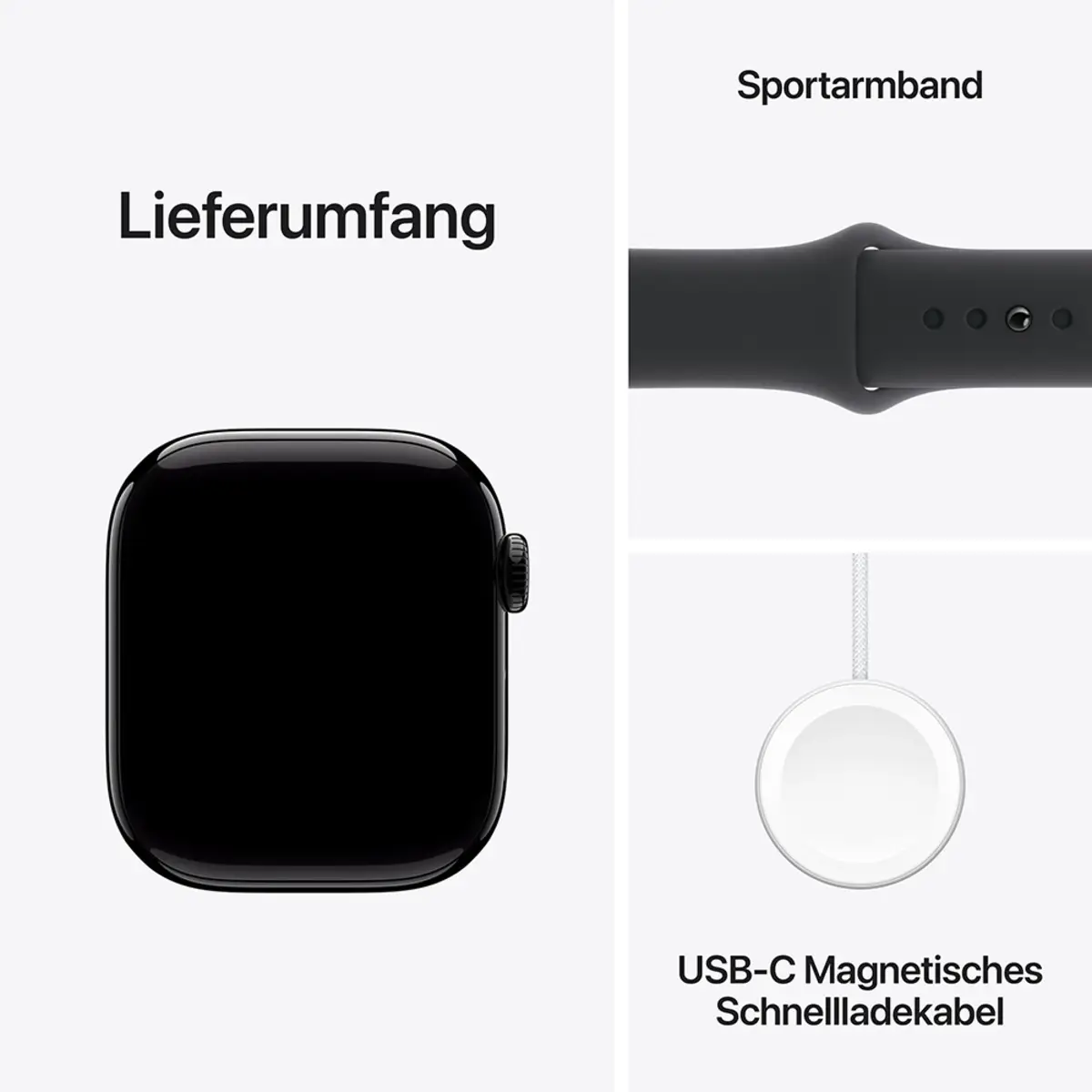 Apple Watch Series 10 GPS 42mm Jet Black Aluminium Case with Black Sport Band, M/L