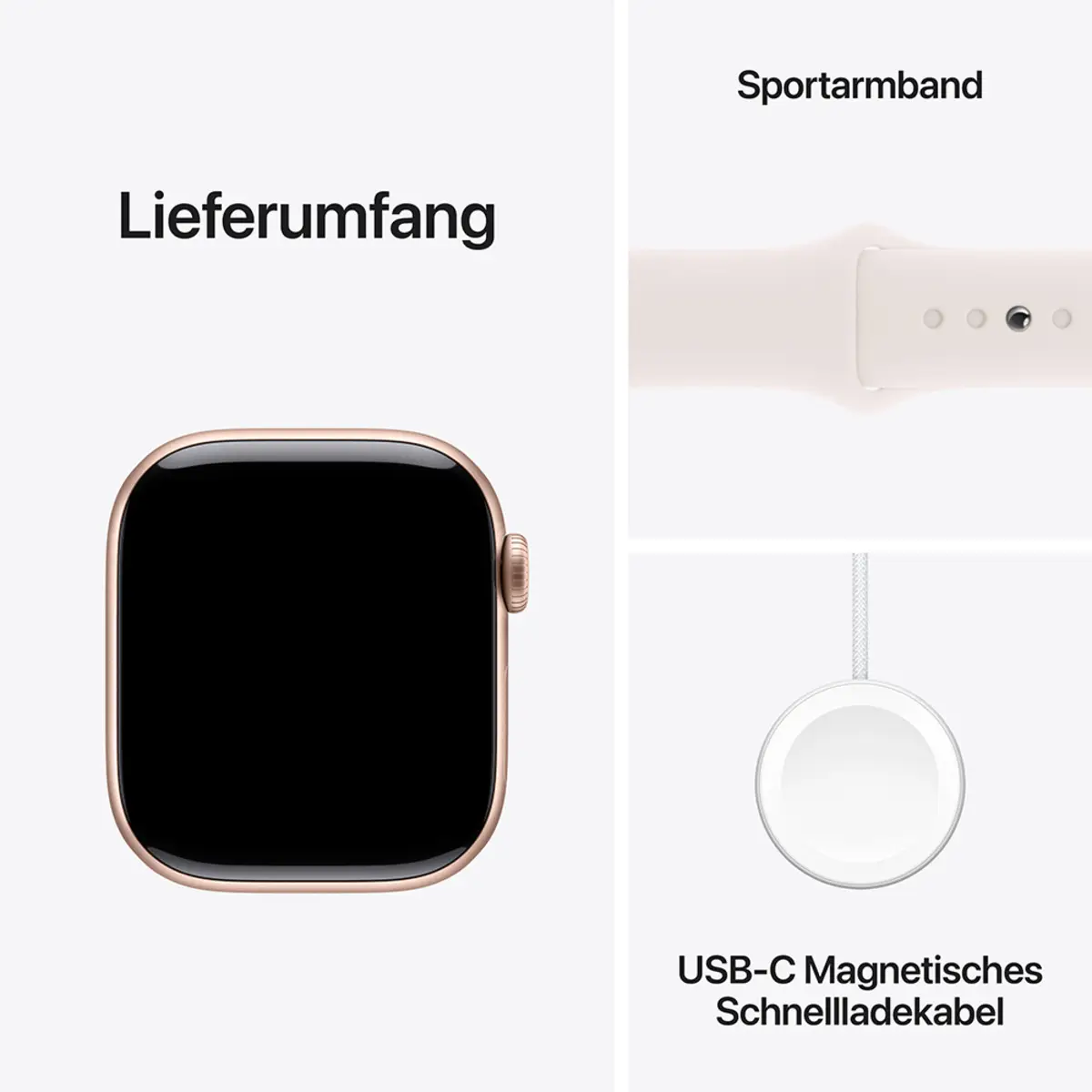 Apple Watch Series 10 GPS 42mm Rose Gold Aluminium Case with Light Blush Sport Band, S/M