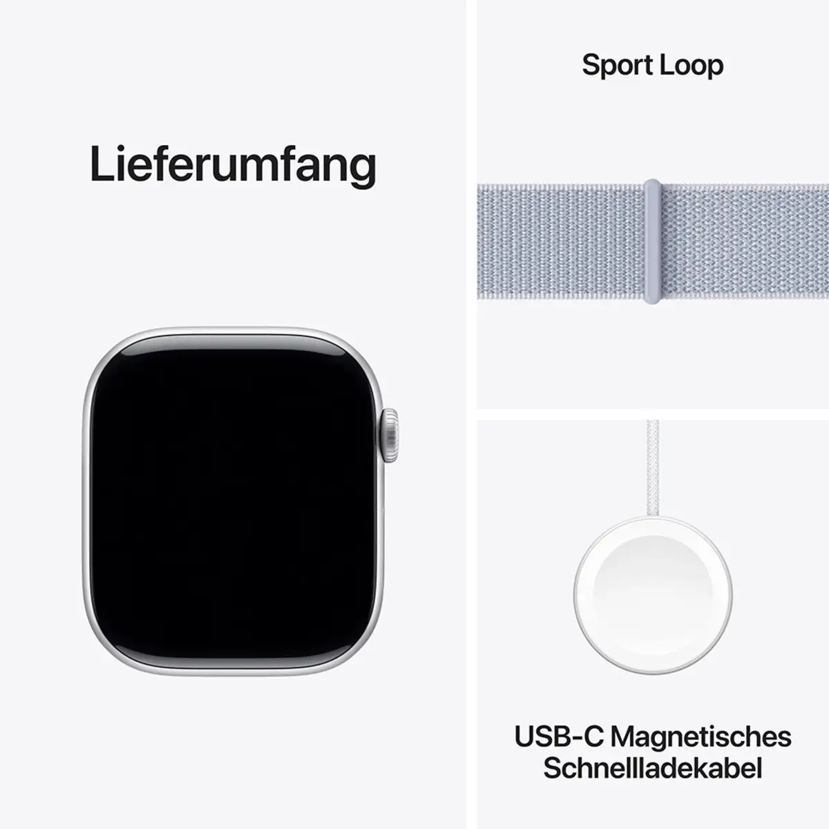 Apple Watch Series 10 GPS 46mm Silver Aluminium Case with Blue Cloud Sport Loop