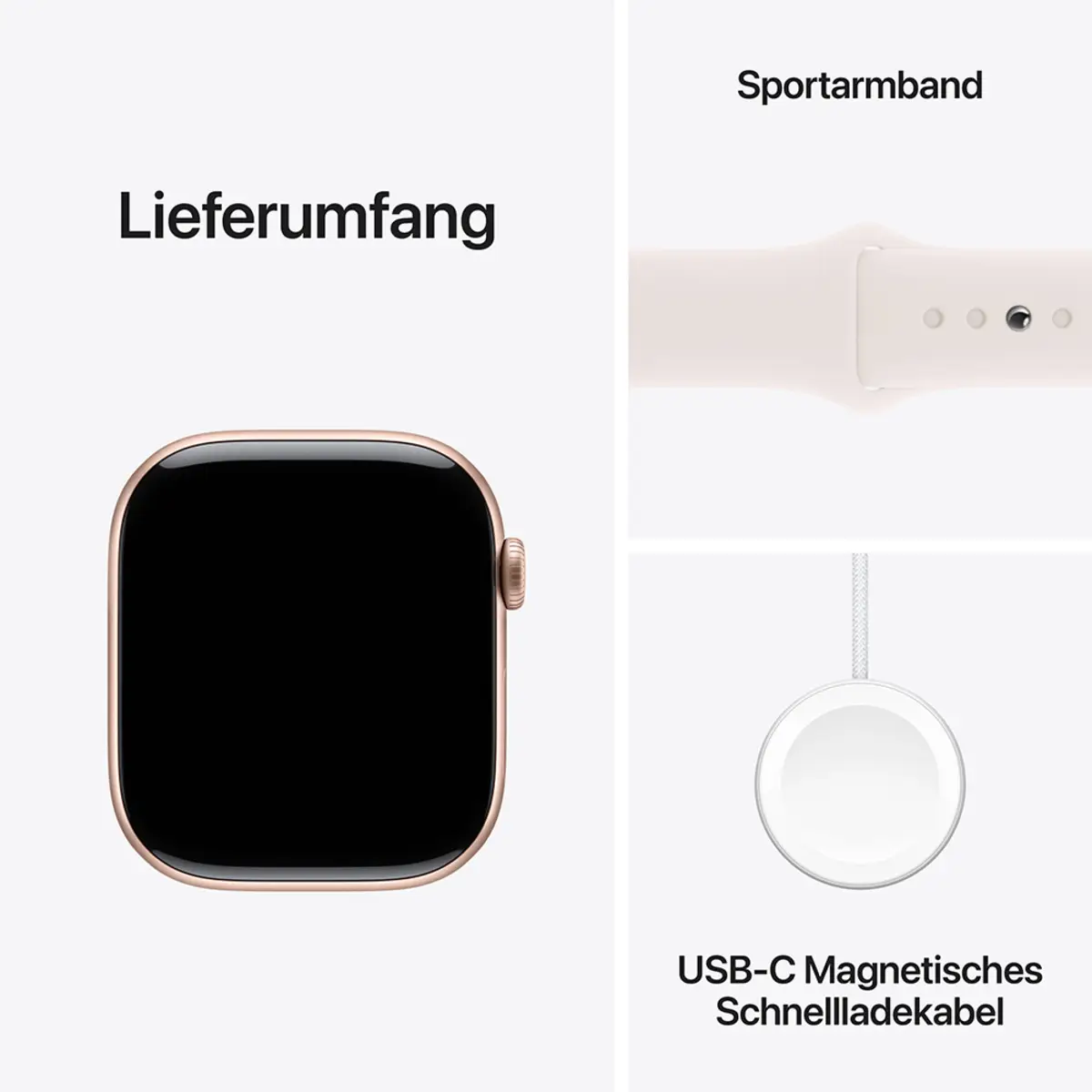 Apple Watch Series 10 GPS 46mm Rose Gold Aluminium Case with Light Blush Sport Band, S/M