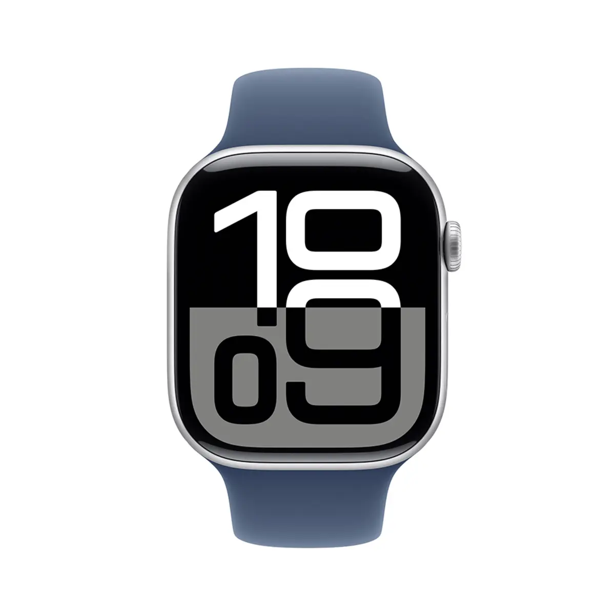 Apple Watch Series 10 GPS + Cellular 46mm Silver Aluminium Case with Denim Sport Band, M/L