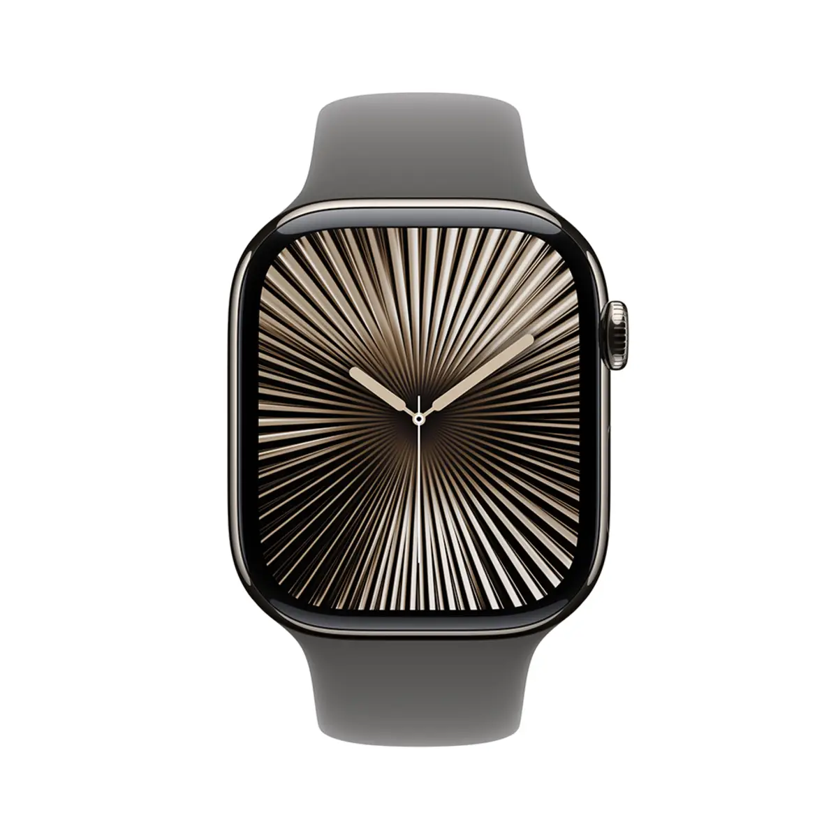Apple Watch Series 10 GPS + Cellular 46mm Natural Titanium Case with Stone Grey Sport Band, S/M