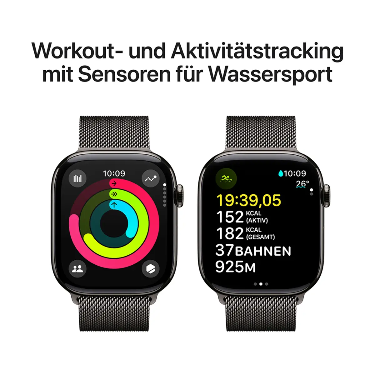 Apple Watch Series 10 GPS + Cellular 46mm Slate Titanium Case with Slate Milanese Loop, M/L