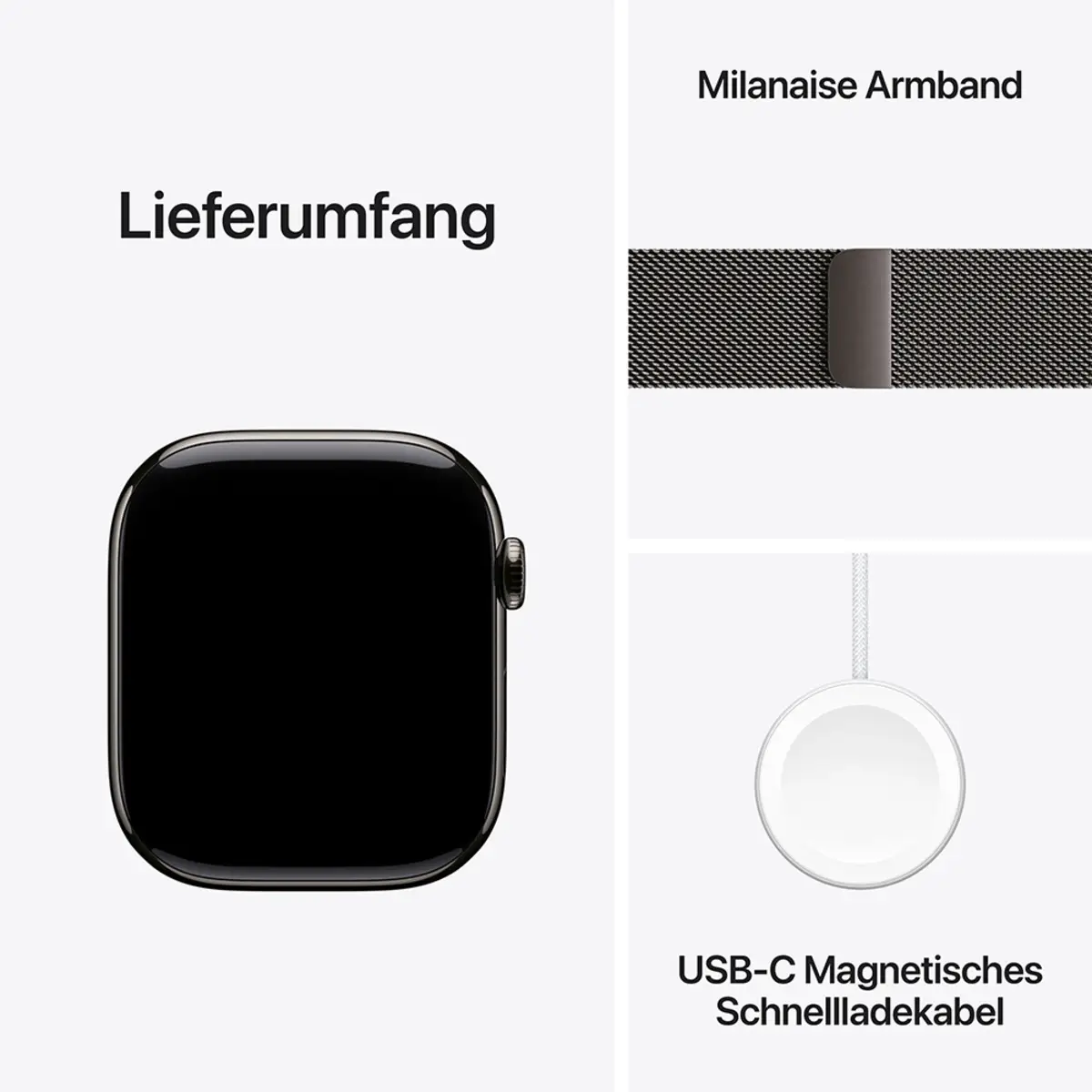 Apple Watch Series 10 GPS + Cellular 46mm Slate Titanium Case with Slate Milanese Loop, M/L