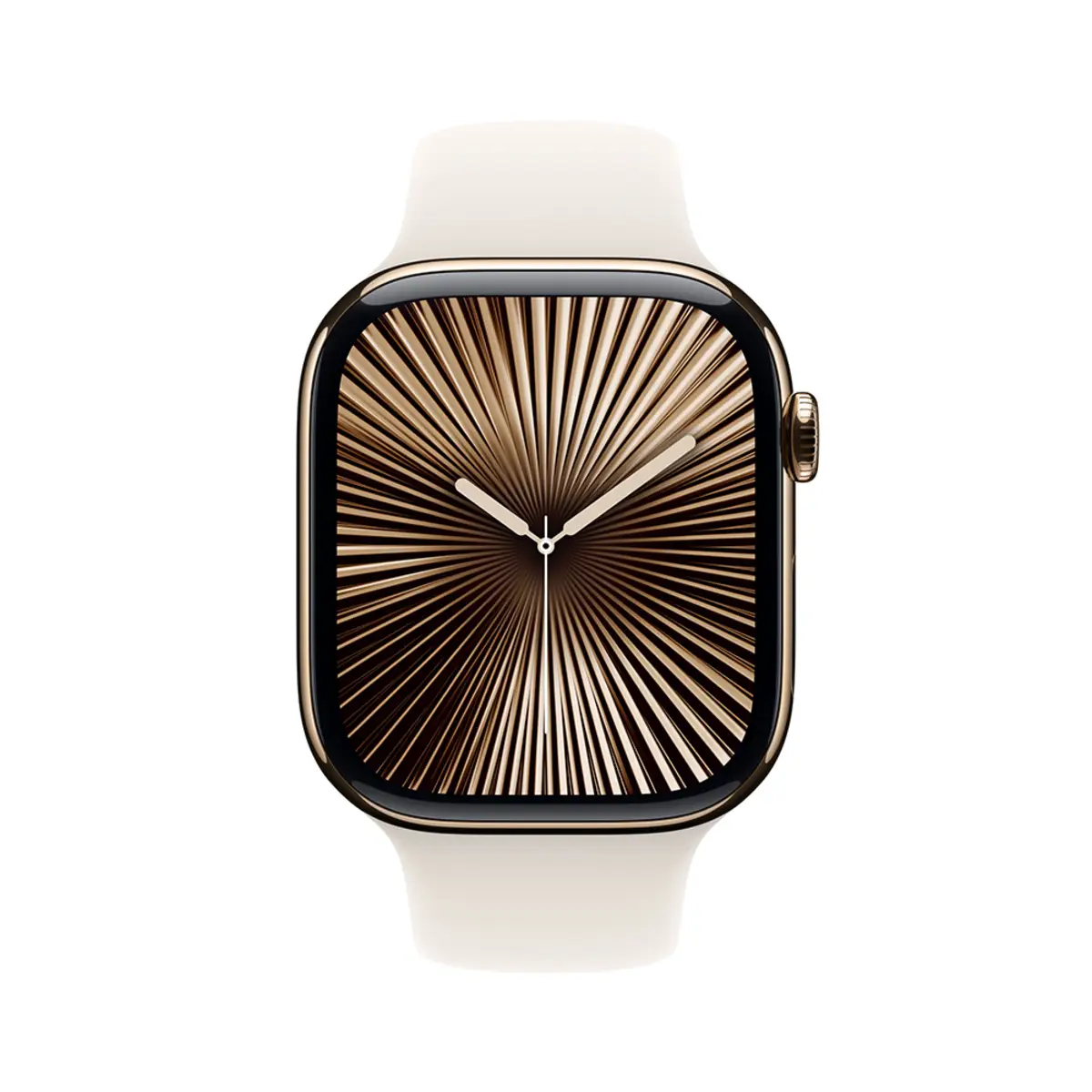 Apple Watch Series 10 GPS + Cellular 46mm Gold Titanium Case with Starlight Sport Band, S/M