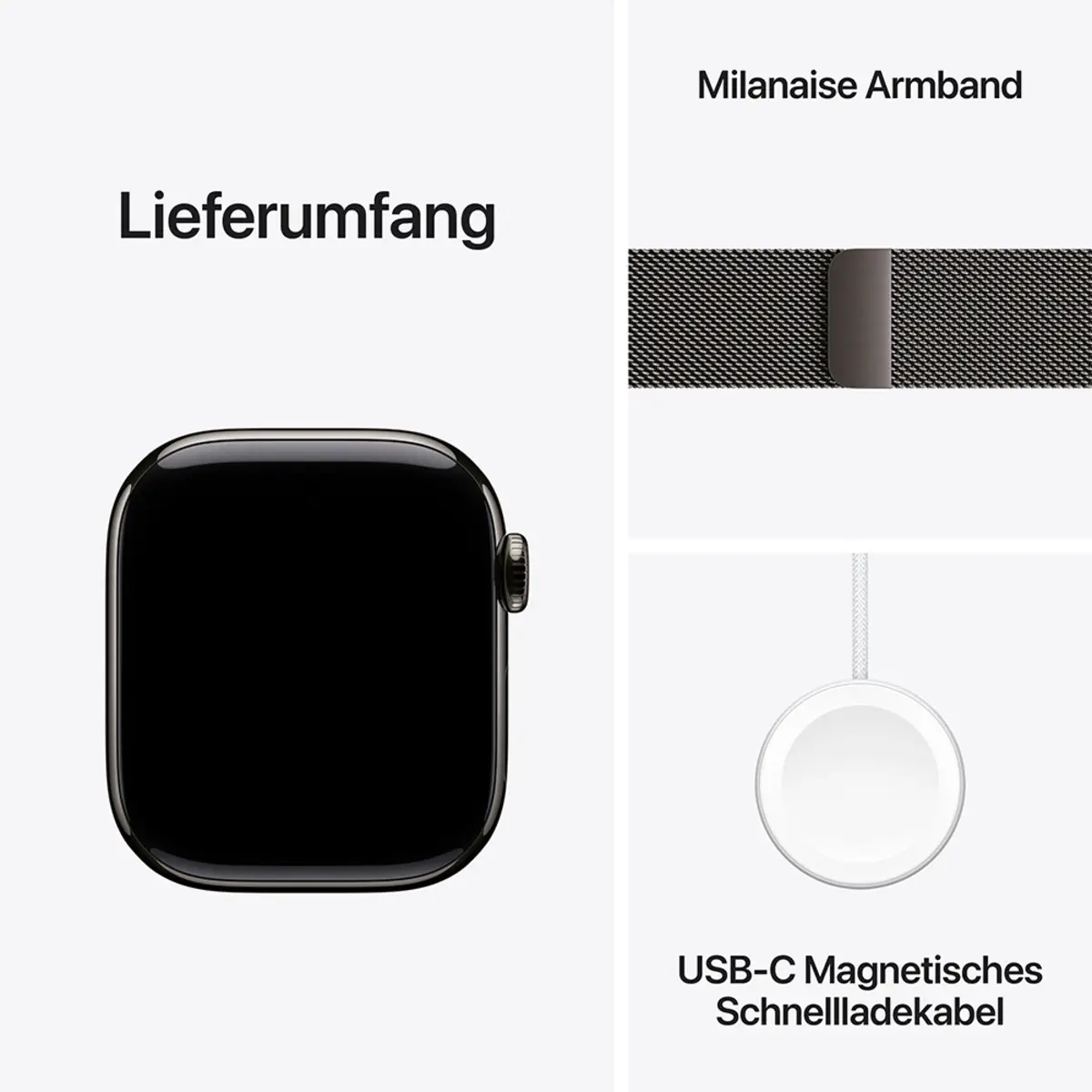 Apple Watch Series 10 GPS + Cellular 42mm Slate Titanium Case with Slate Milanese Loop