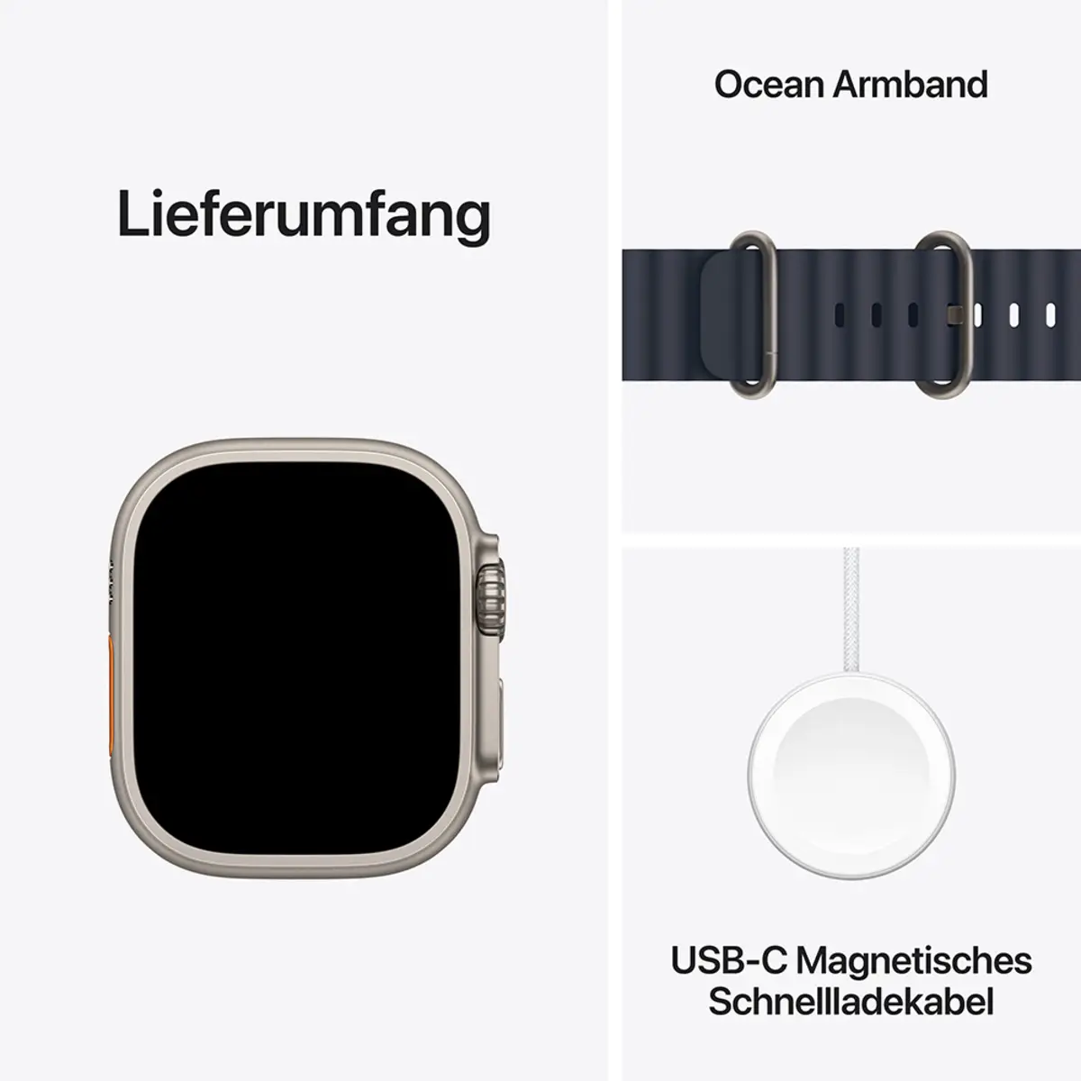 Apple Watch Ultra 2 GPS + Cellular 49mm Natural Titanium Case with Navy Ocean Band