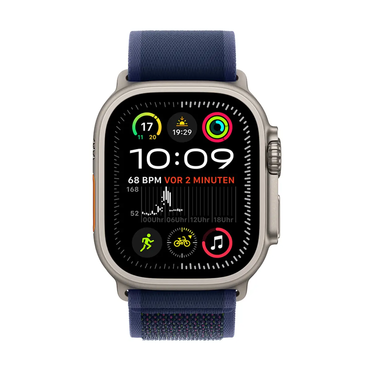 Apple Watch Ultra 2 GPS + Cellular 49mm Natural Titanium Case with Blue Trail Loop, M/L