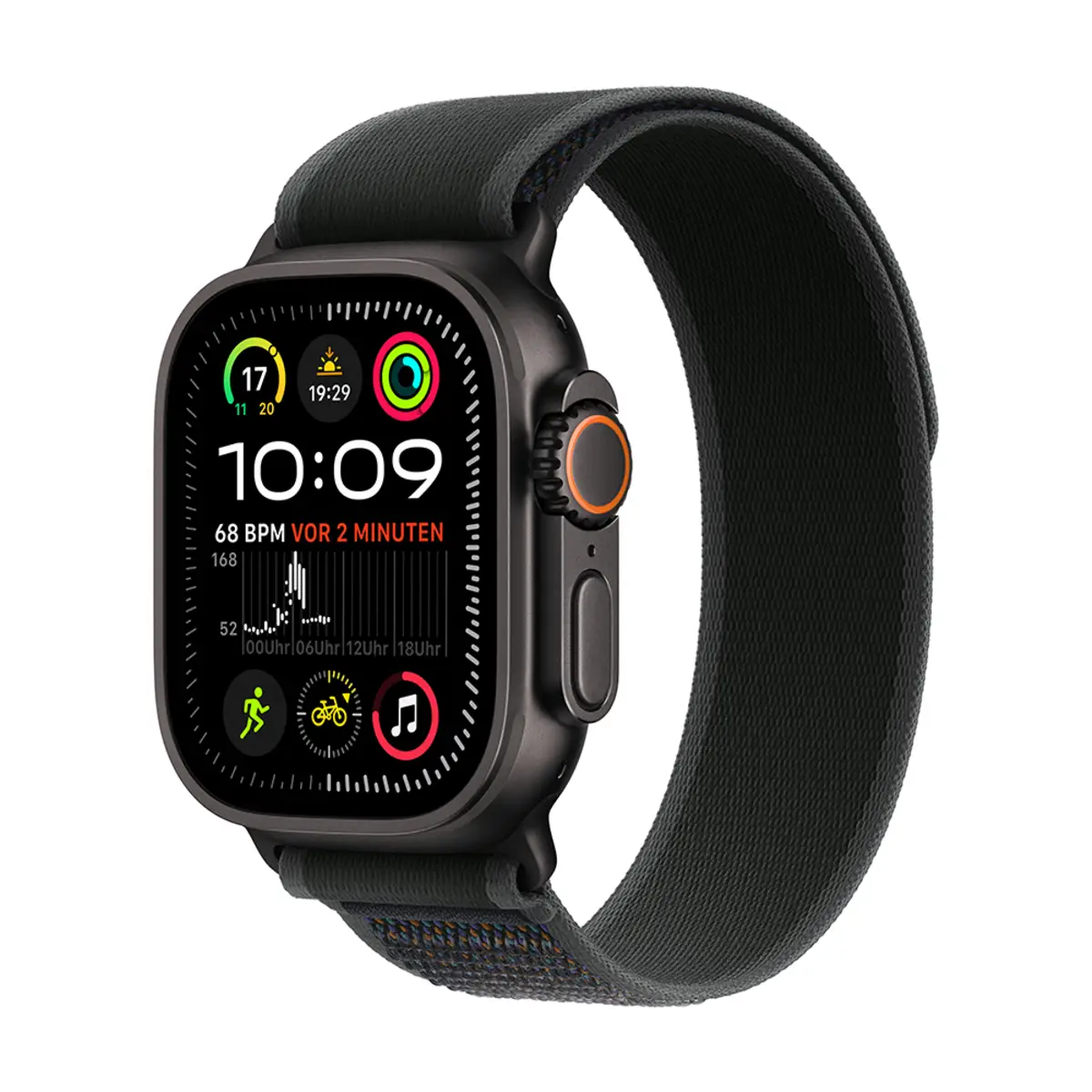 Apple Watch Ultra 2 GPS + Cellular 49mm Black Titanium Case with Black Trail Loop, M/L