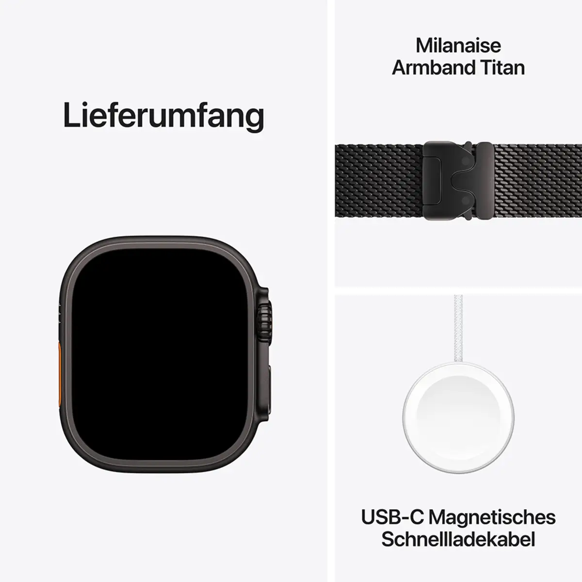 Apple Watch Ultra 2 GPS + Cellular 49mm Black Titanium Case with Black Titanium Milanese Loop, S