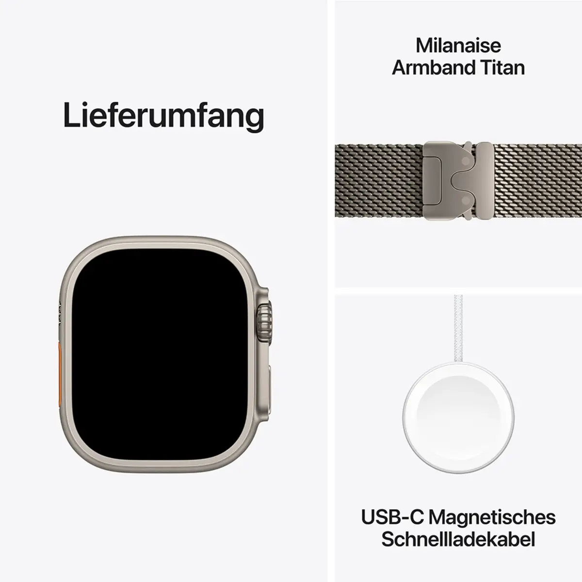 Apple Watch Ultra 2 GPS + Cellular 49mm Natural Titanium Case with Natural Titanium Milanese Loop, M