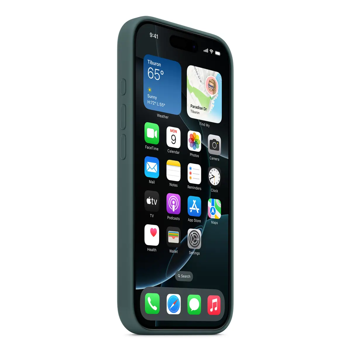 iPhone 16 Pro Silicone Case with MagSafe, Lake Green