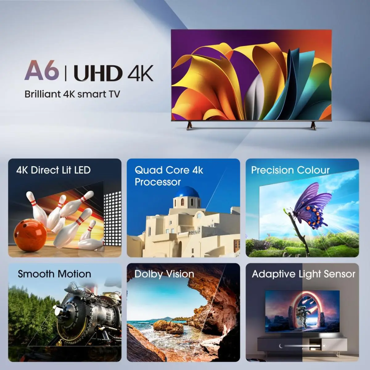 Smart-TV 43A6N 109,20cm 43" 4K UHD 3840x216 16:9 60 Hz WLAN Schwarz