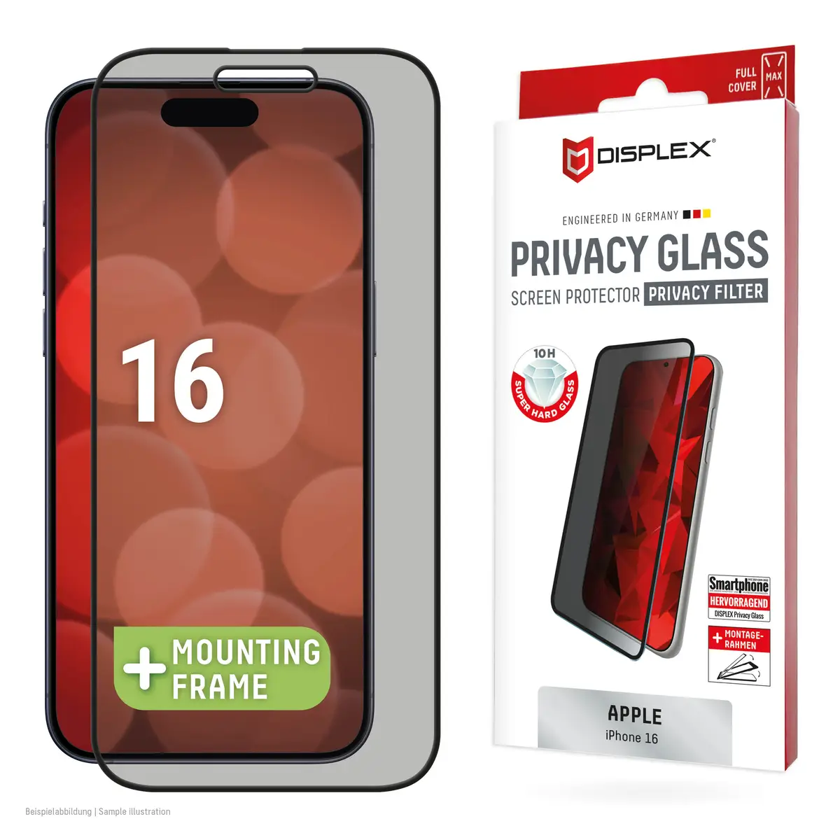 DISPLEX Privacy Glass Full Cover iPhone 16