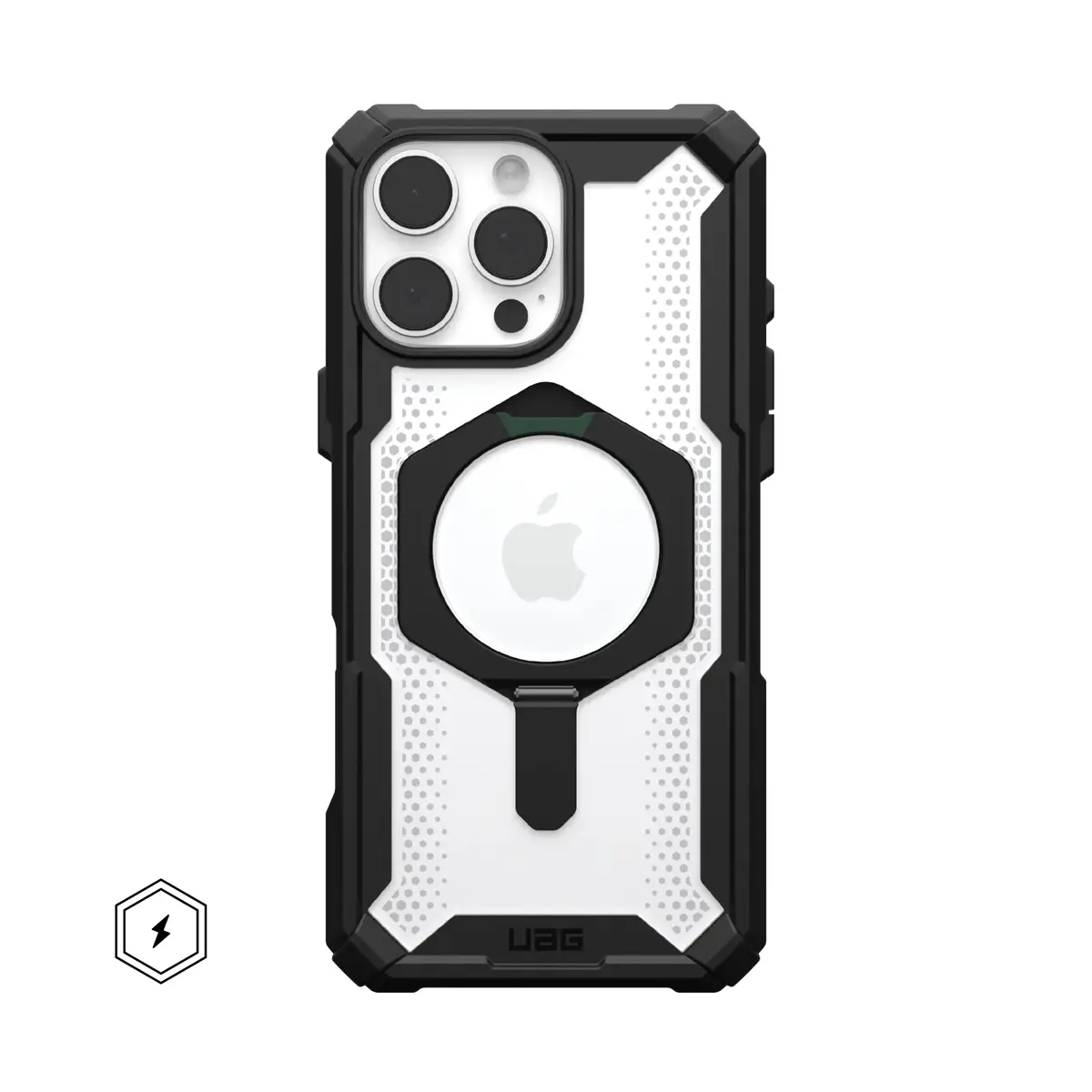 Urban Armor Gear Plasma XTE MagSafe Kickstand Handyhülle Apple iPhone 16 Pro Max schwarz/transparent