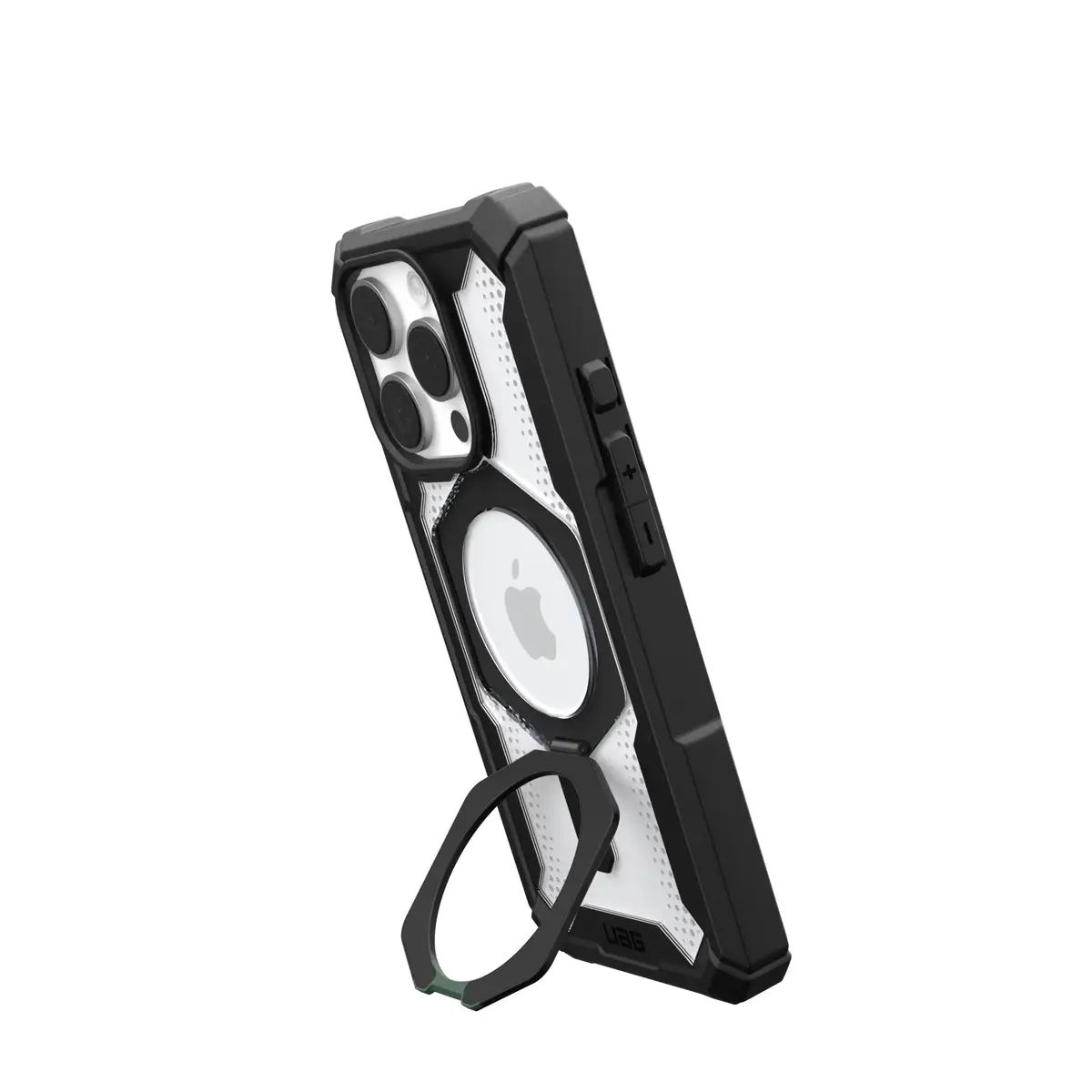 Urban Armor Gear Plasma XTE MagSafe Kickstand Handyhülle Apple iPhone 16 Pro schwarz/transparent